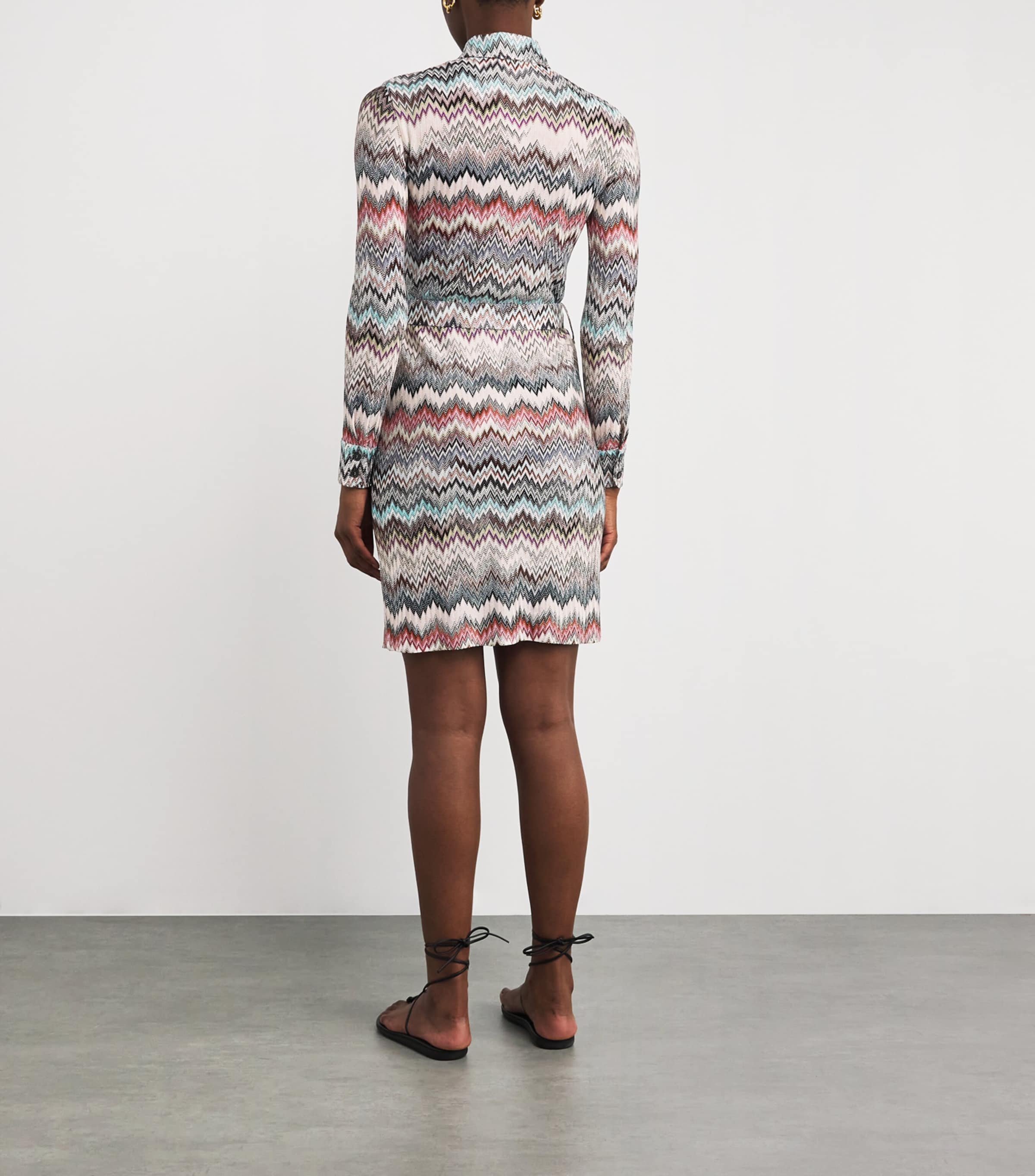 Knitted Zigzag Shirt Midi Dress SM9QW MULTICOLOR Image 3