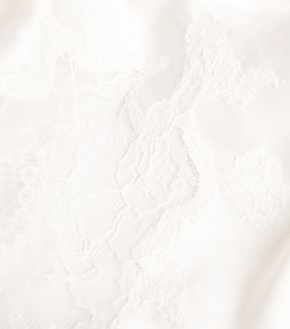 Silk Lace-Trim Baccarat Shorts NATUREL Image 5