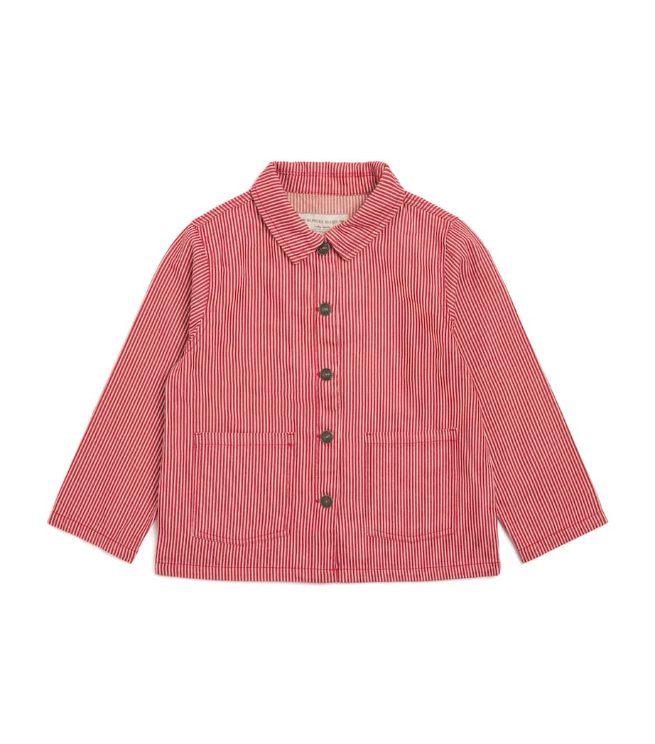 Organic Cotton Stripe Luc Overshirt (9 Months-4 years) P25119 MILK ROUGE Image 1