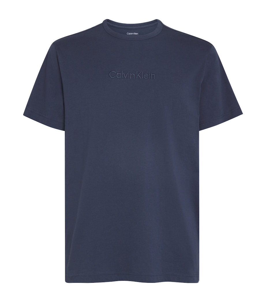 Calvin Klein Mens Cotton Logo Pyjama Top Cci Blue Nights Image 1