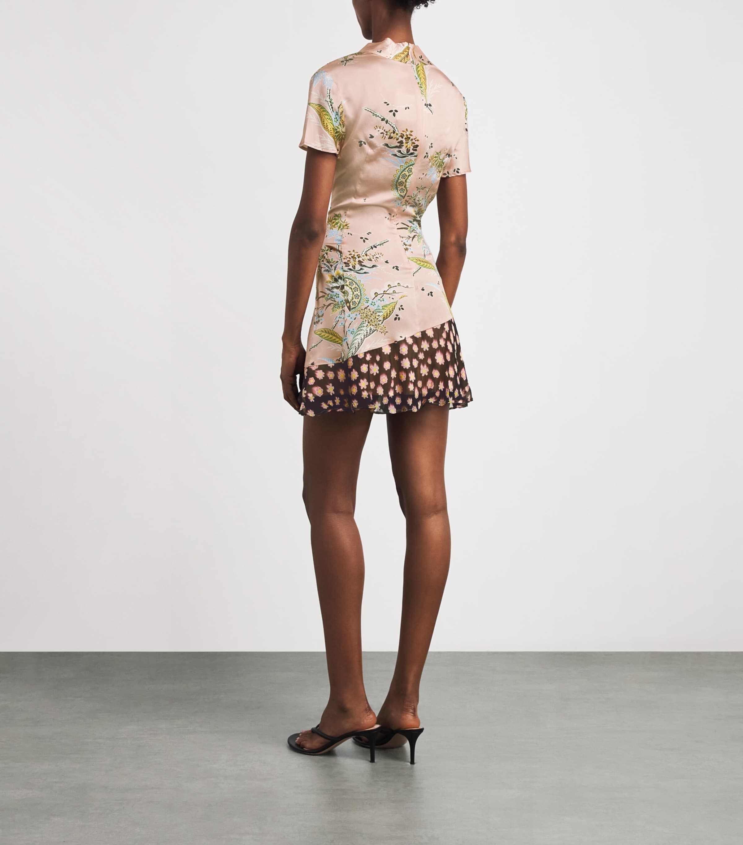 STAUD Womens Silk-Blend Printed Rae Mini Dress Tprm Tpstry Rse Mlti Image 4
