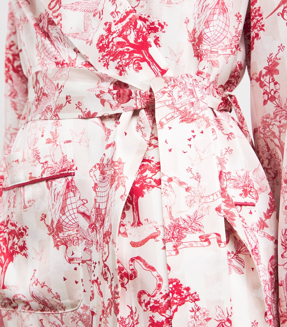 Harrods Womens Silk Toile Robe Pink Image 6