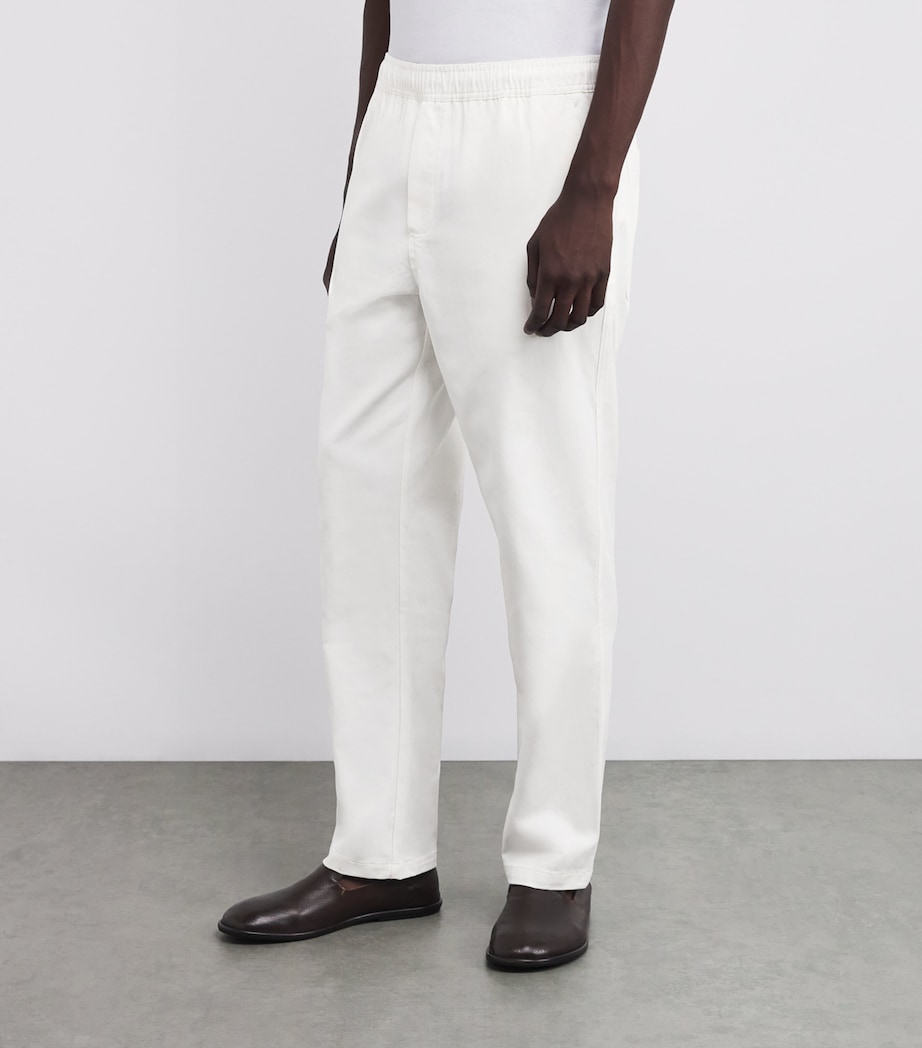 Cotton-Blend Jabari Straight Trousers CLEAR CREAM Image 3