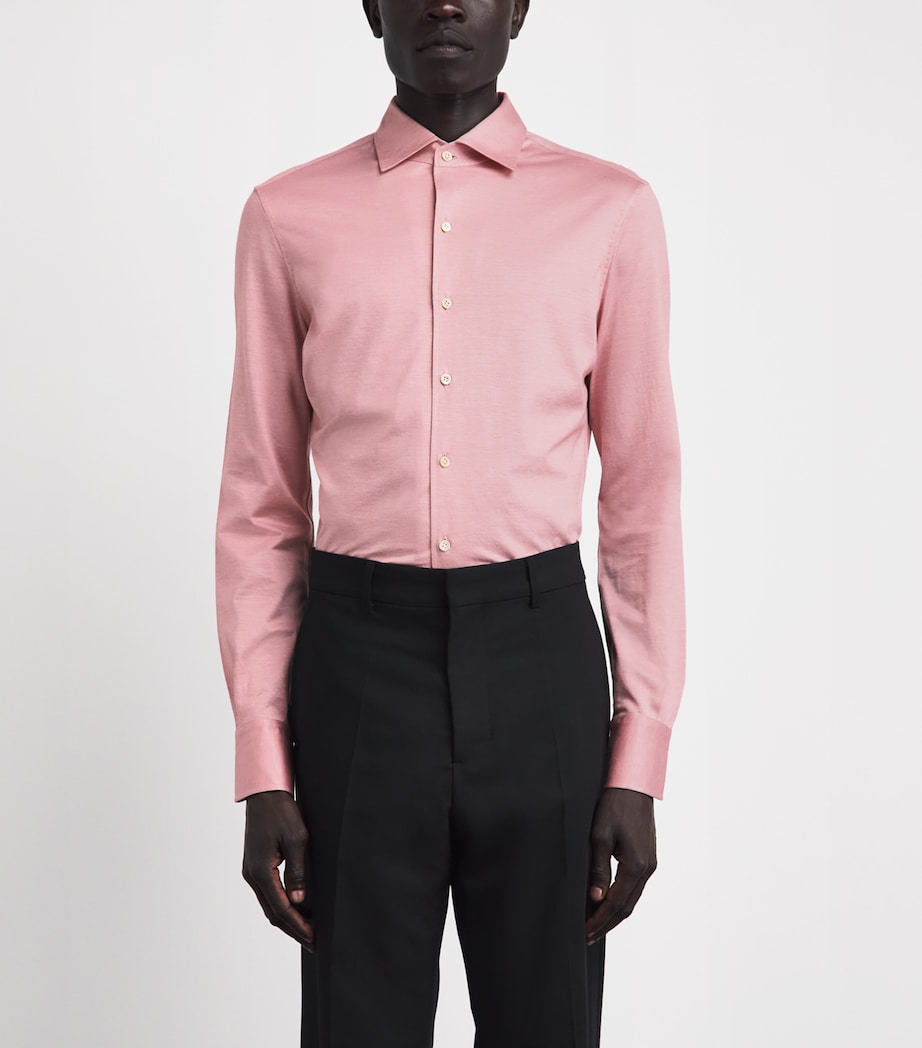 Isaia Mens Cotton Jersey Shirt Image 4