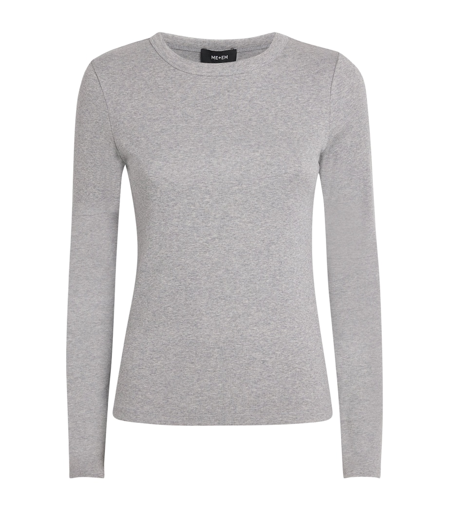 Stretch-Cotton Ribbed Ultimate T-Shirt SILVER GREY M LANGE Image 1