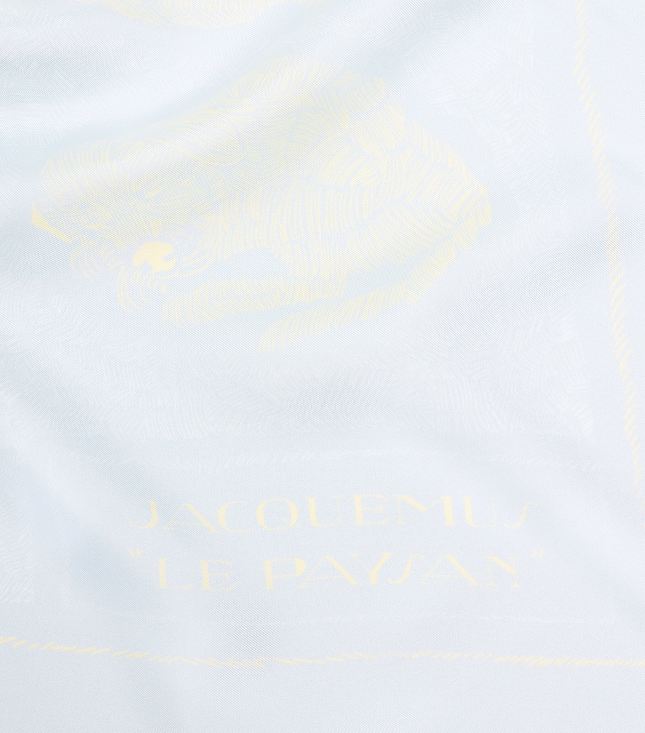 Silk Printed Paysan Scarf ANML BLU YLLW-3IB Image 4