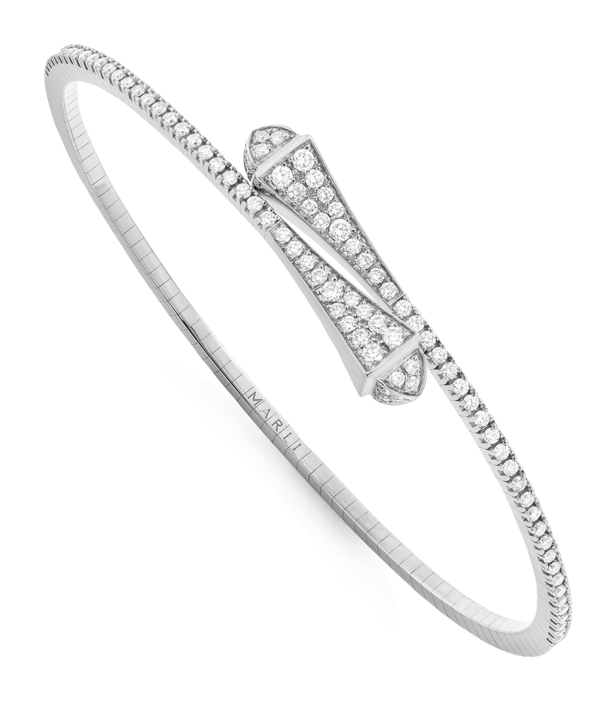 Marli New York White Gold And Diamond Cleo Slim Bracelet In Metallic