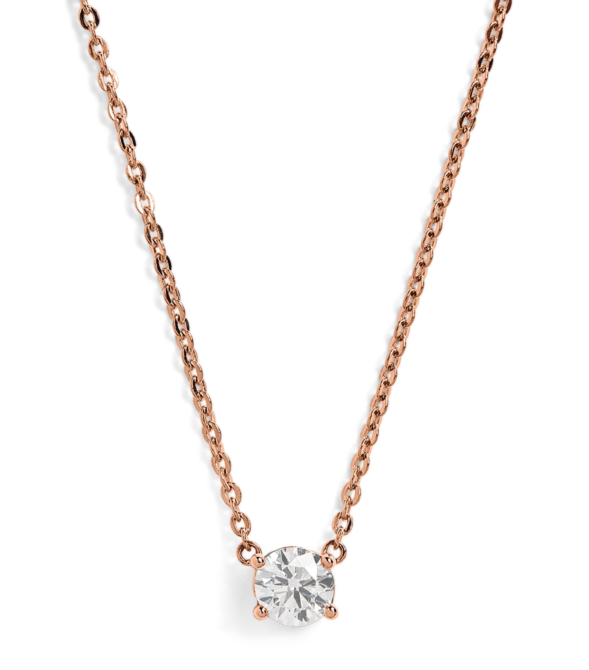 Harrods Rose Gold And Diamond Necklace In Gold