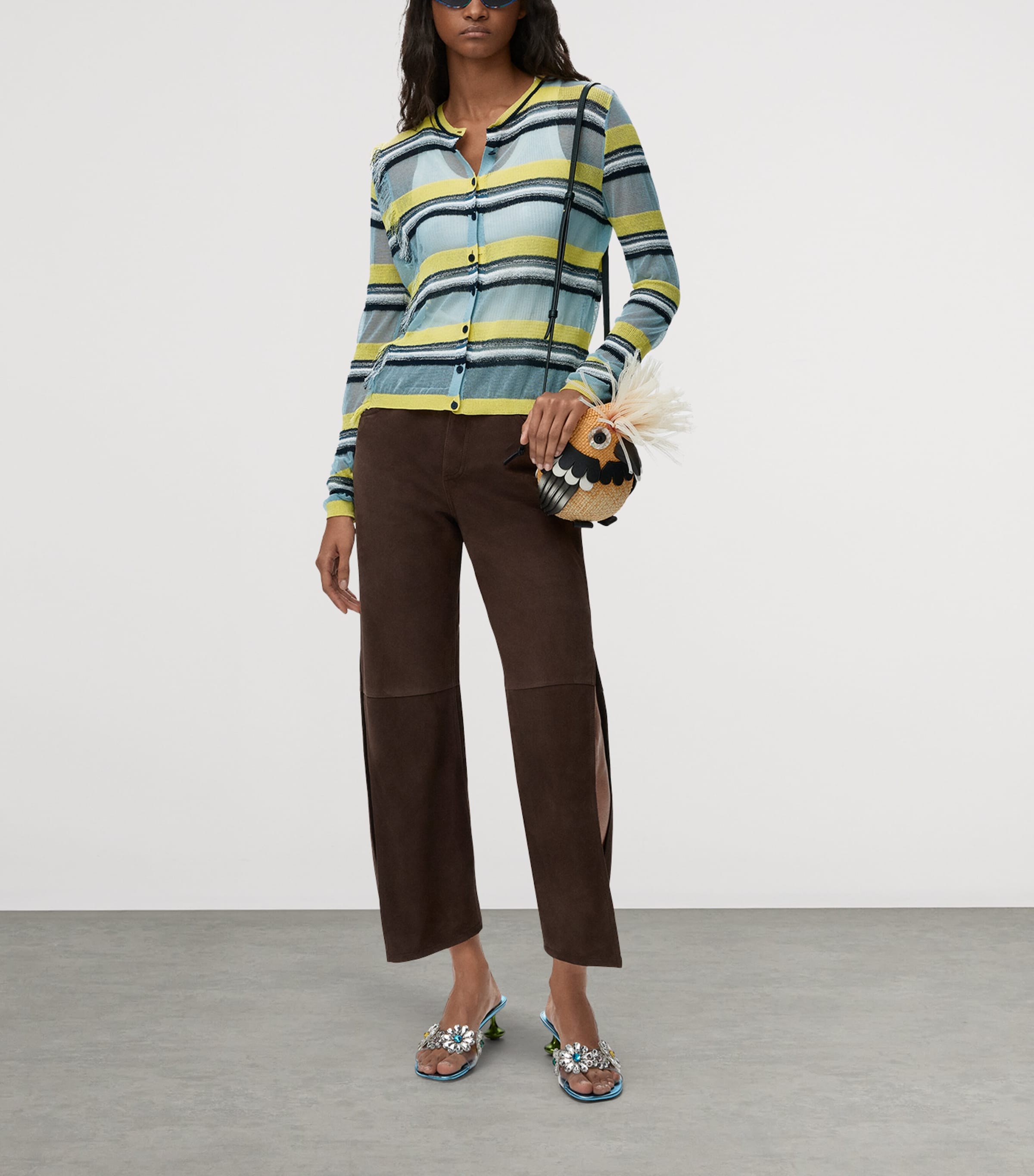 LOEWE Womens x Paula’s Ibiza Stripe Cardigan Blue/multicolor Image 2