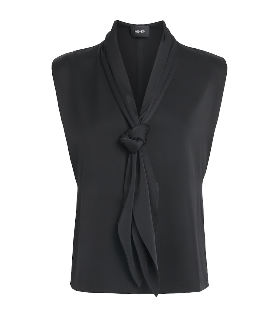 ME+EM Womens Satin Sleeveless Blouse Black Image 1