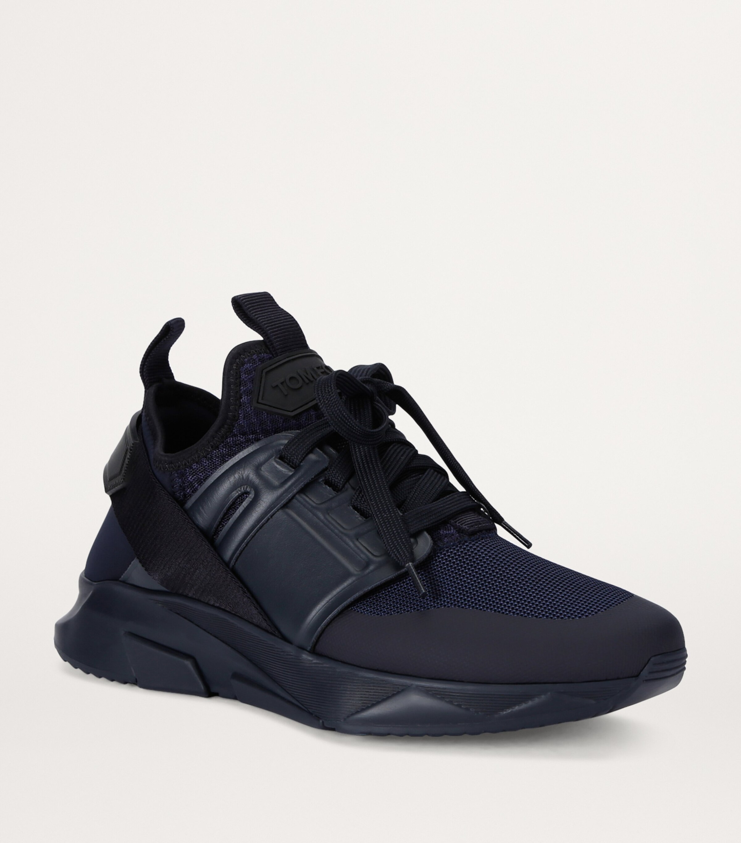 TOM FORD Leather Jago Sneakers Blue/dark Image 3