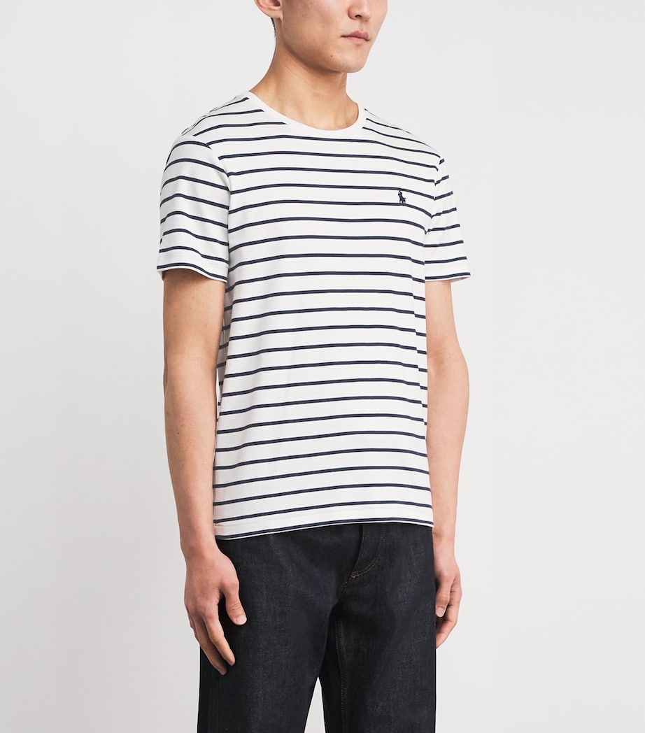 Cotton Stripe Polo Pony Slim T-Shirt WHITE/REFINED NAVY Image 3