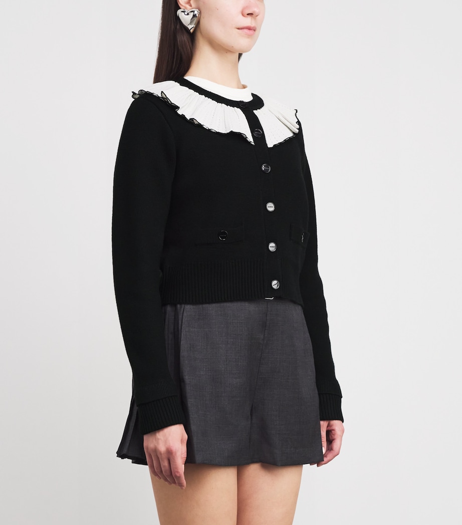 Frill-Detail Cardigan BLACK Image 3