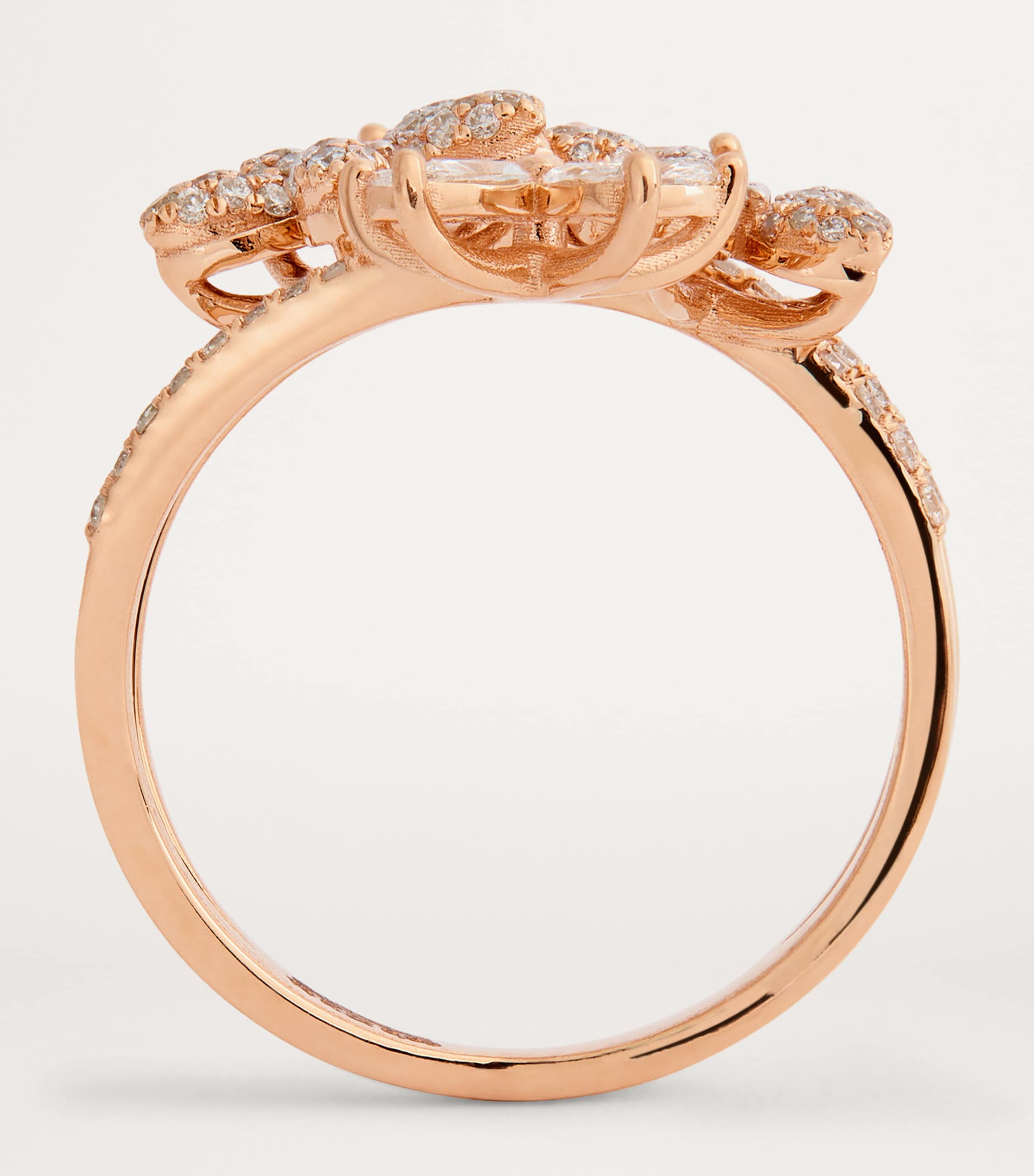 Rose Gold and Diamond Apple Seed Ring (Size 16.5) ROSE GOLD Image 3