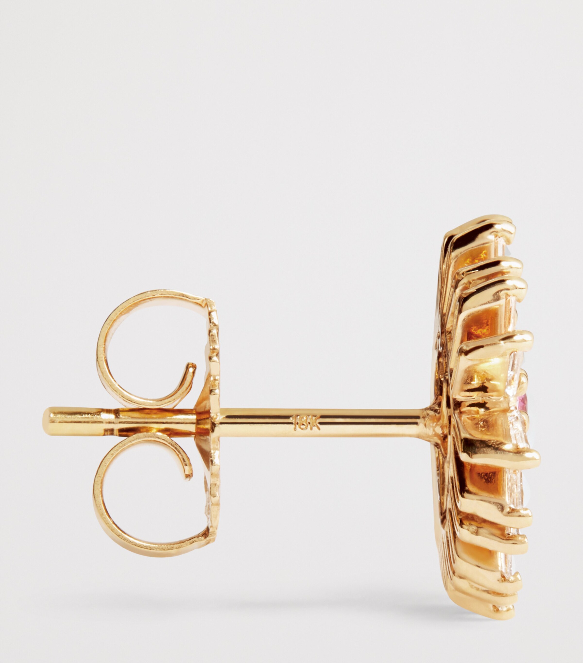 Suzanne Kalan Rose Gold, Diamond and Pink Sapphire Mini Evil Eye Stud Earrings Rg/p Image 4