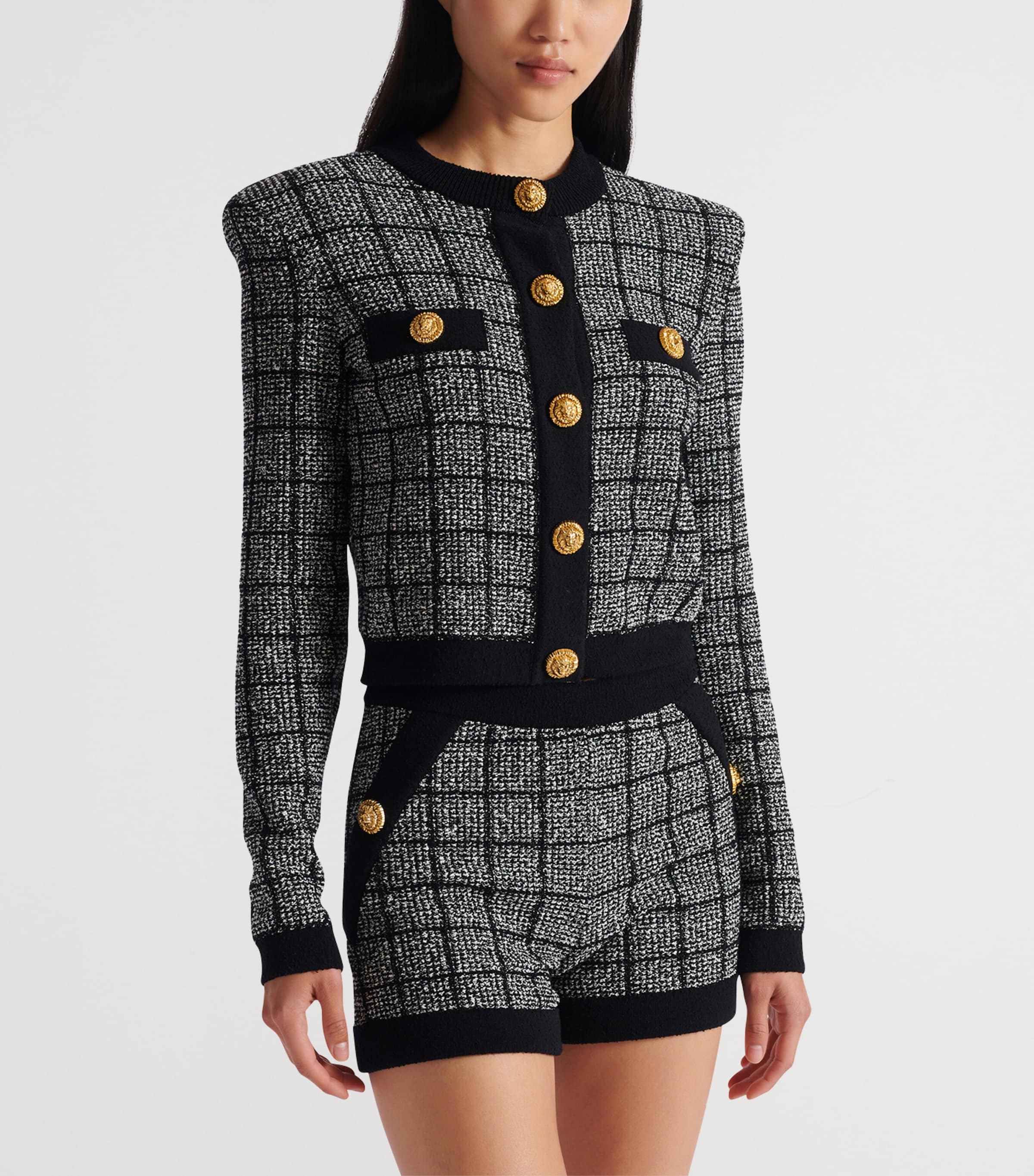 Tweed Check Cardigan EER NOIR/NATUREL Image 5