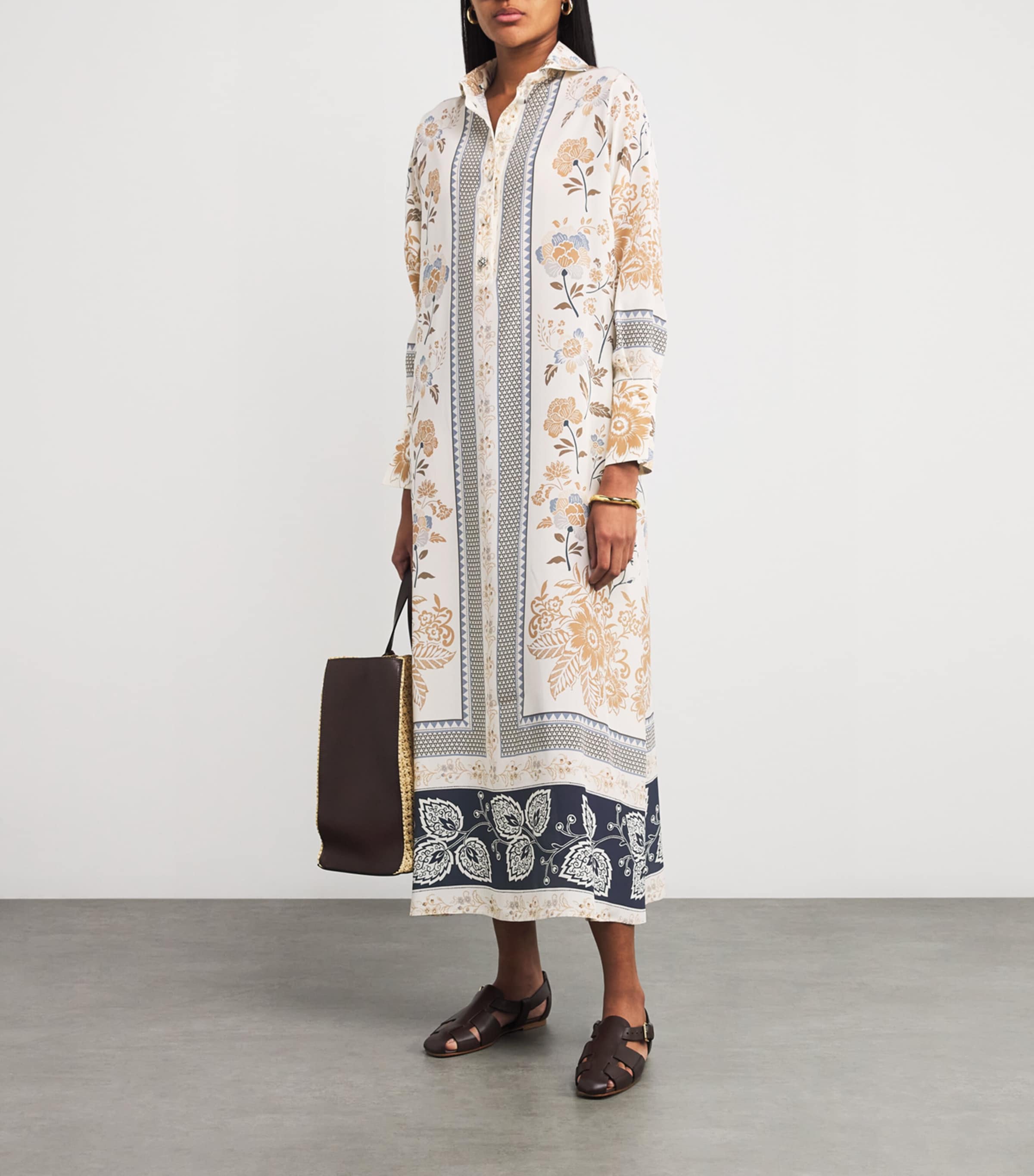 Silk Floral Kaftan Maxi Dress SABBIA Image 2