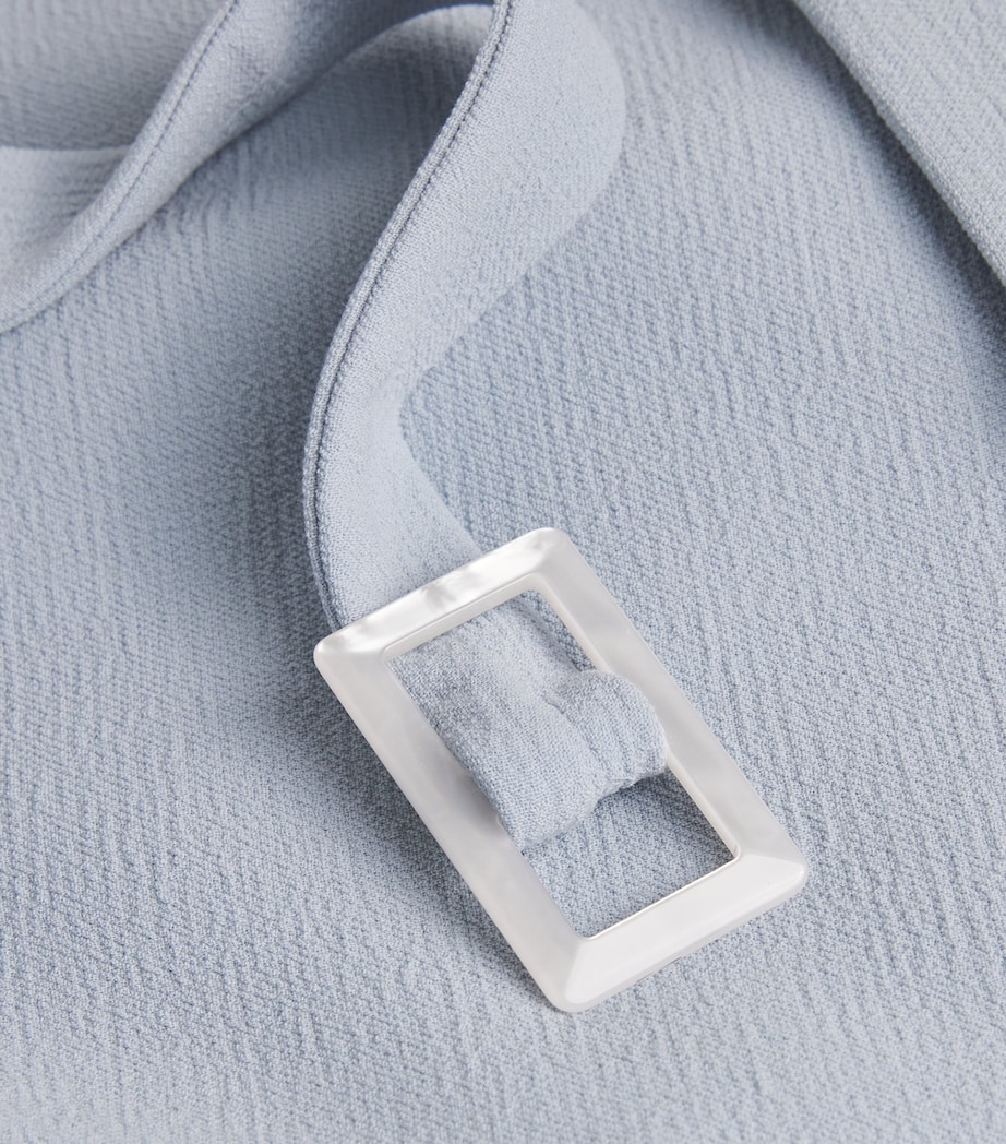 Stretch-Virgin Wool Midi Shift Dress GREY Image 5