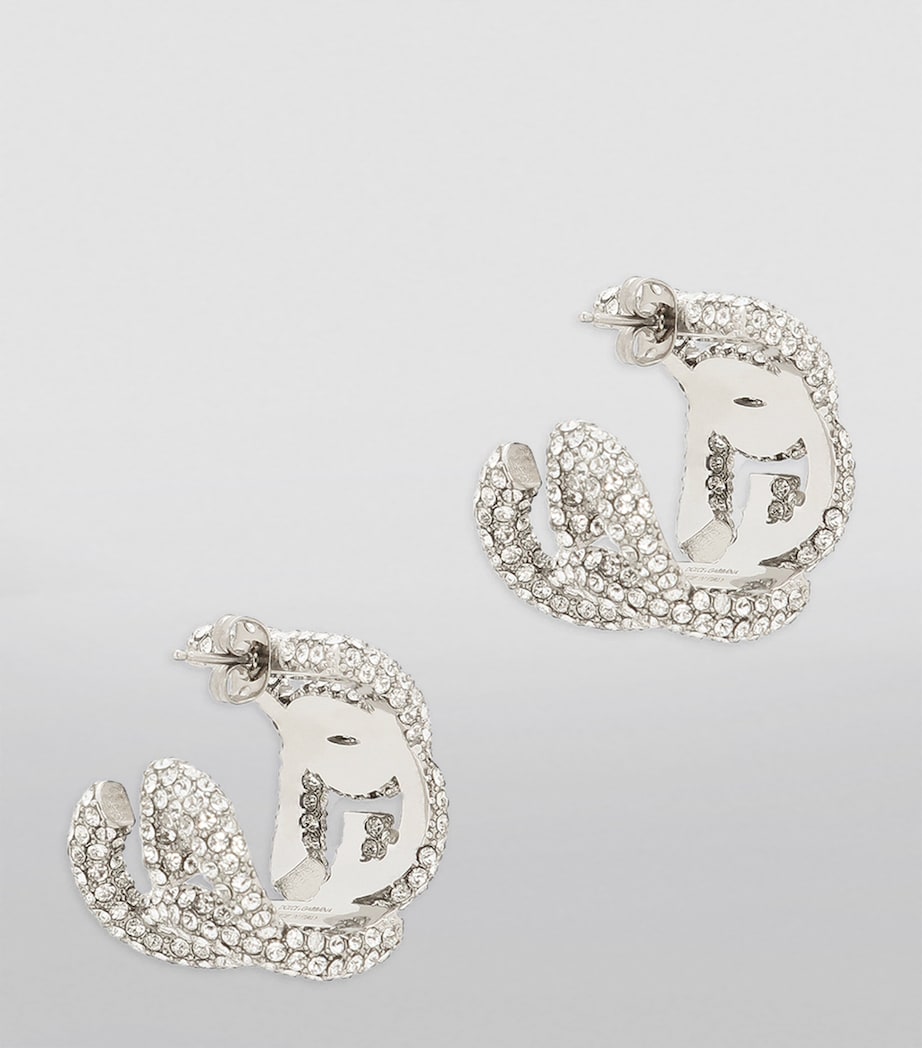 Embellished DG Millennials Logo Earrings 87655-SILVER/PALLADI Image 4