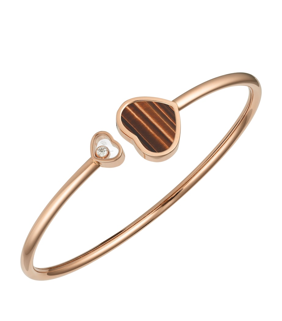 Rose Gold and Diamond Happy Hearts Bangle Image 1
