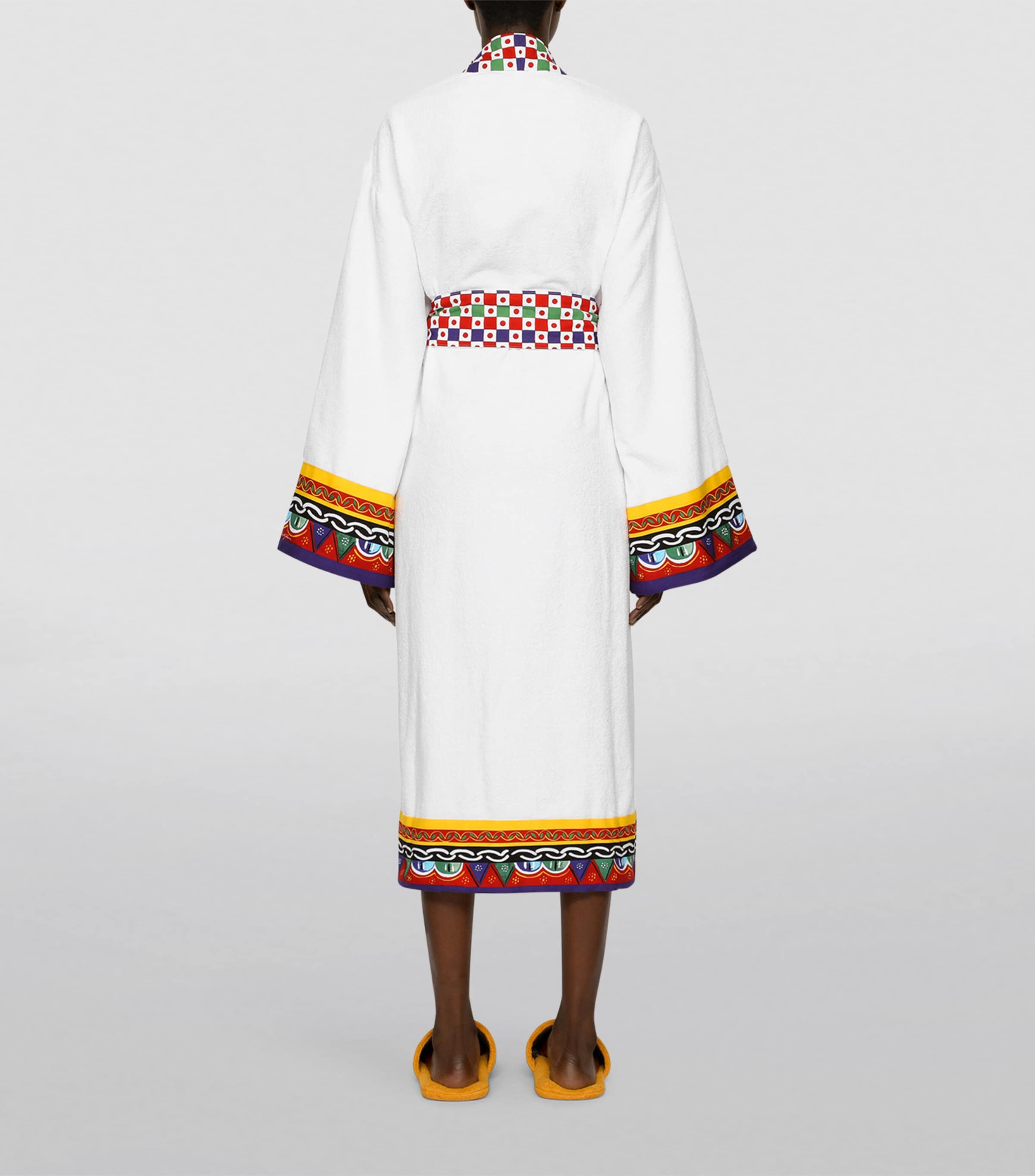 Dolce&Gabbana Casa Cotton-Terry Carretto Bathrobe Bianco Carrett Image 3