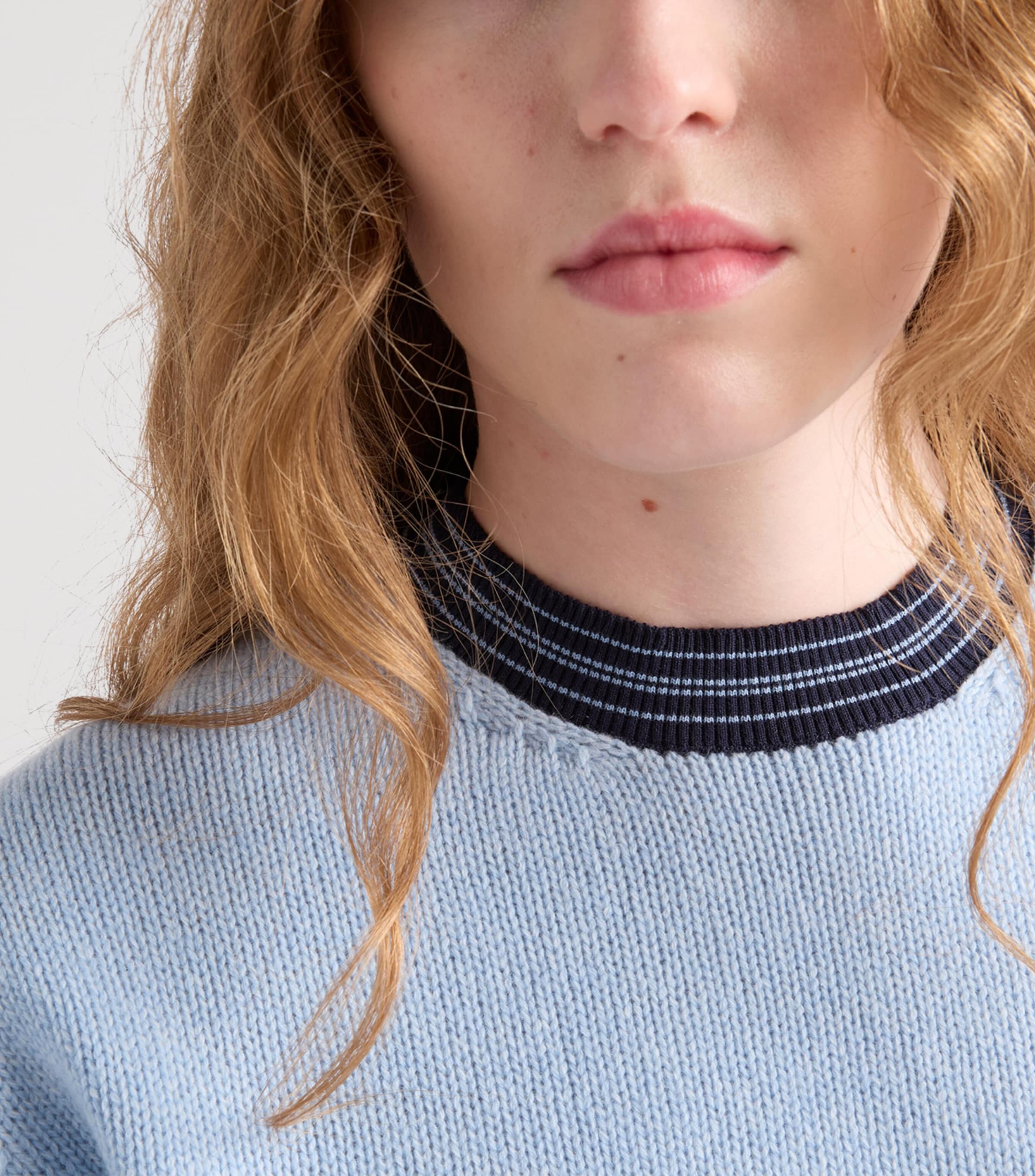 Prada Womens Cashmere-Blend Sweater Light Blue Image 6