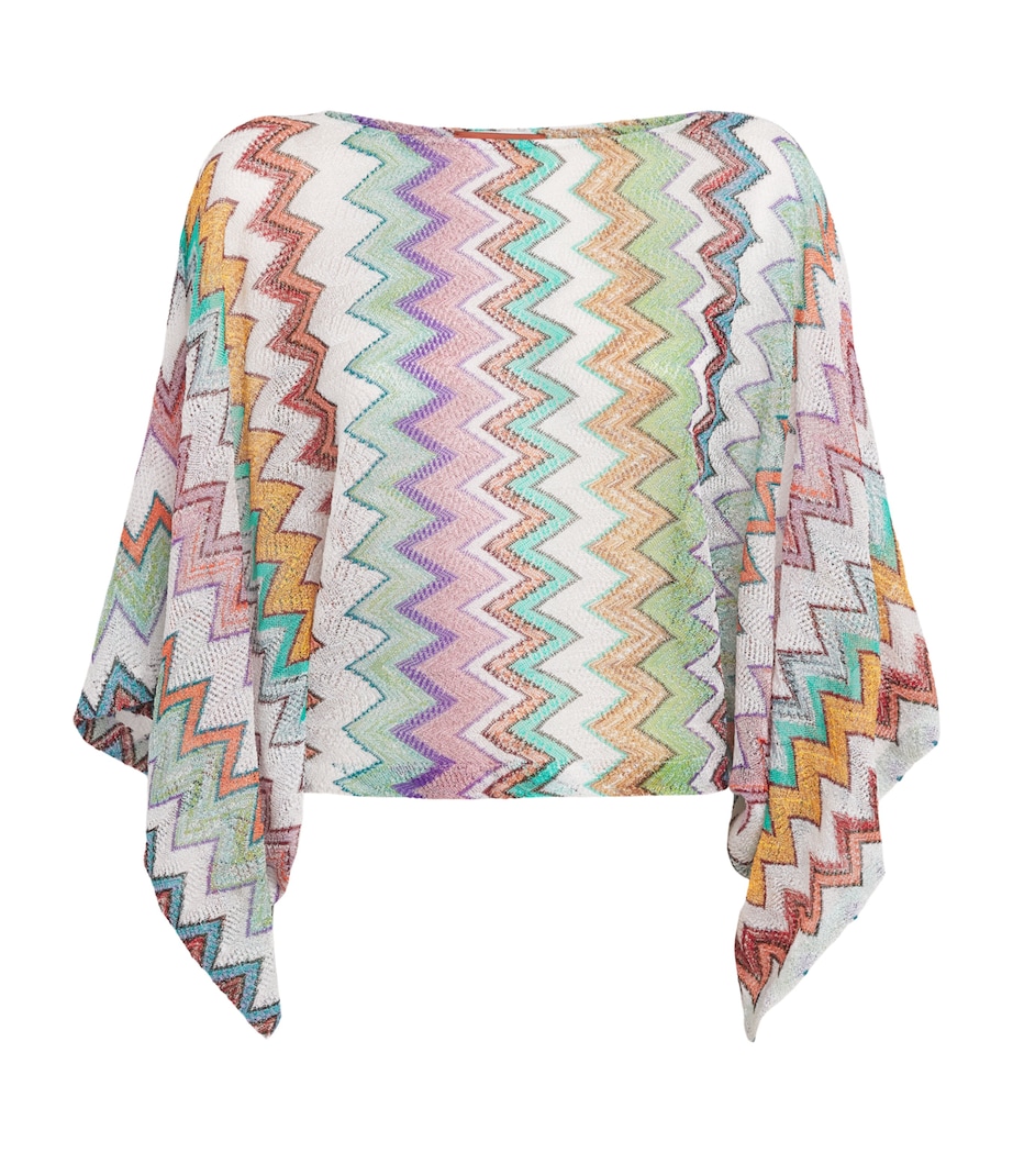Metallic-Thread Zigzag Crop Top SM9X5MULTICOLOUR Image 1