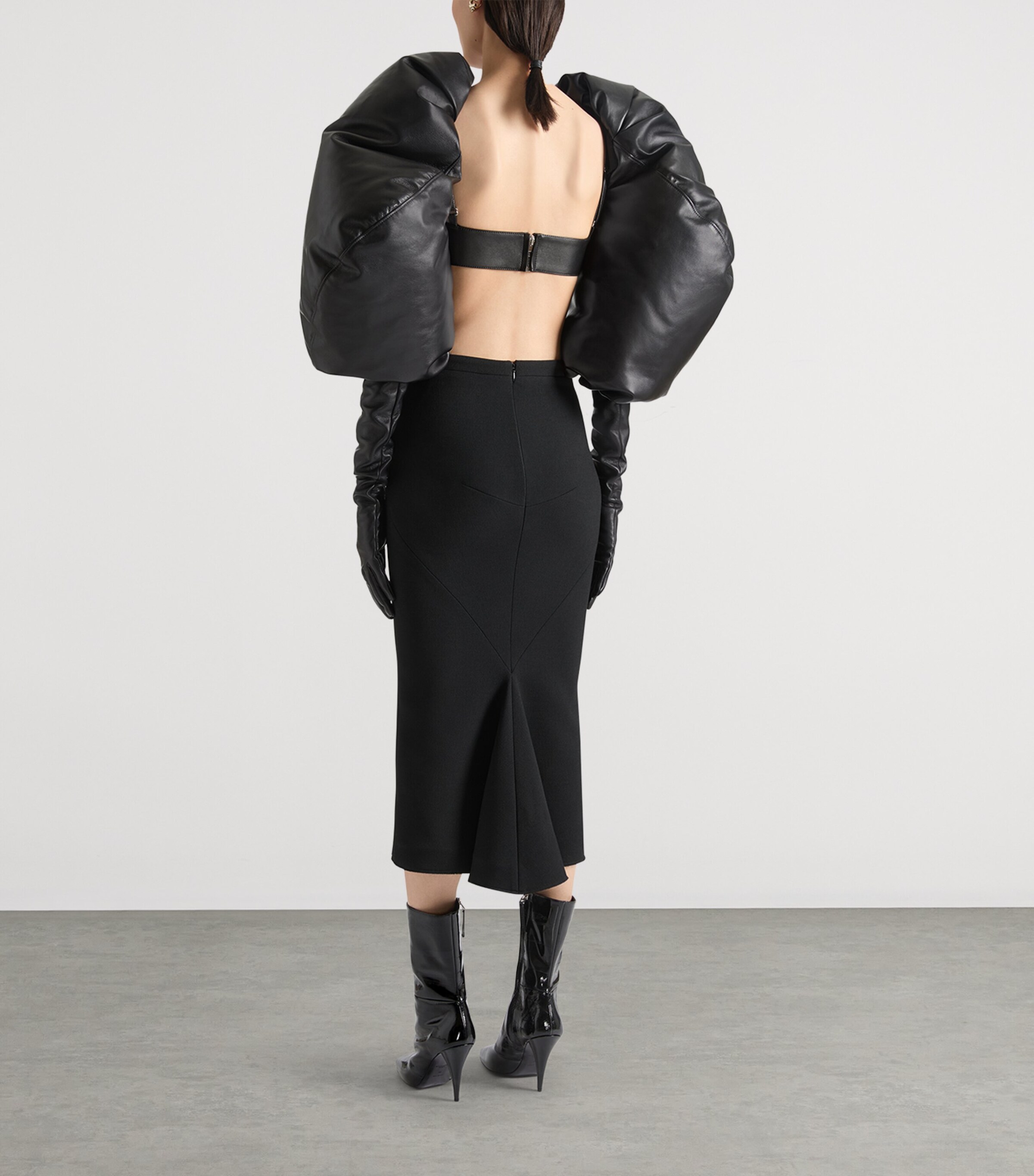 Leather Bra Top BLACK Image 2