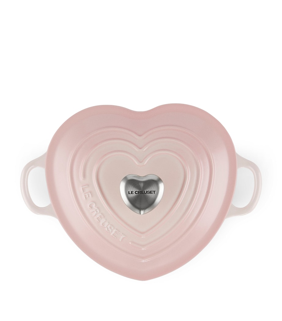 Heart Shape Cast Iron Casserole Dish (20cm) SHELL PINK Image 3