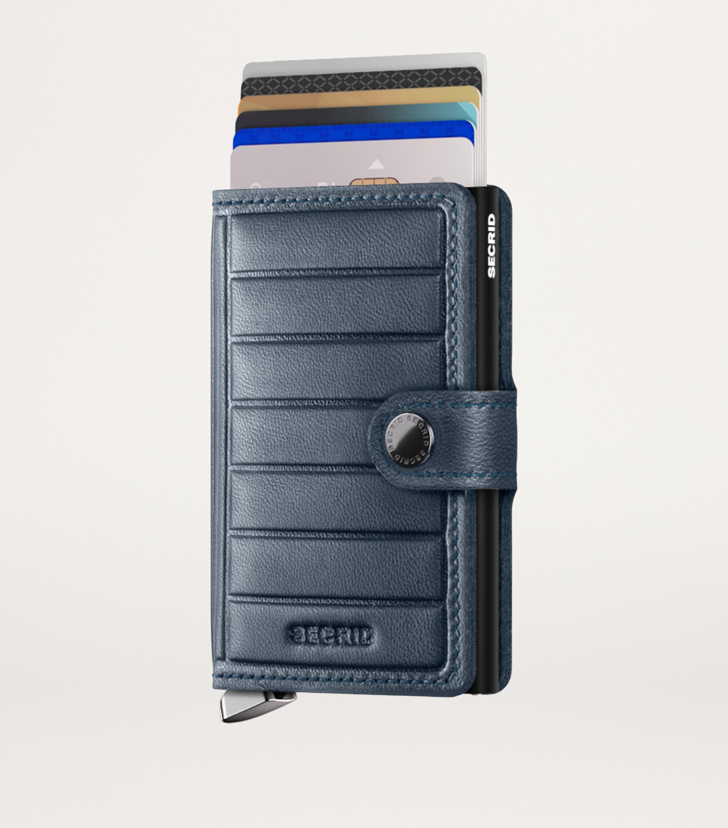 Leather Emboss Lines Miniwallet TEAL Image 2