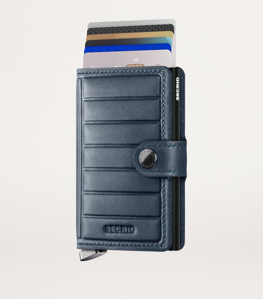 Leather Emboss Lines Miniwallet TEAL Image 2