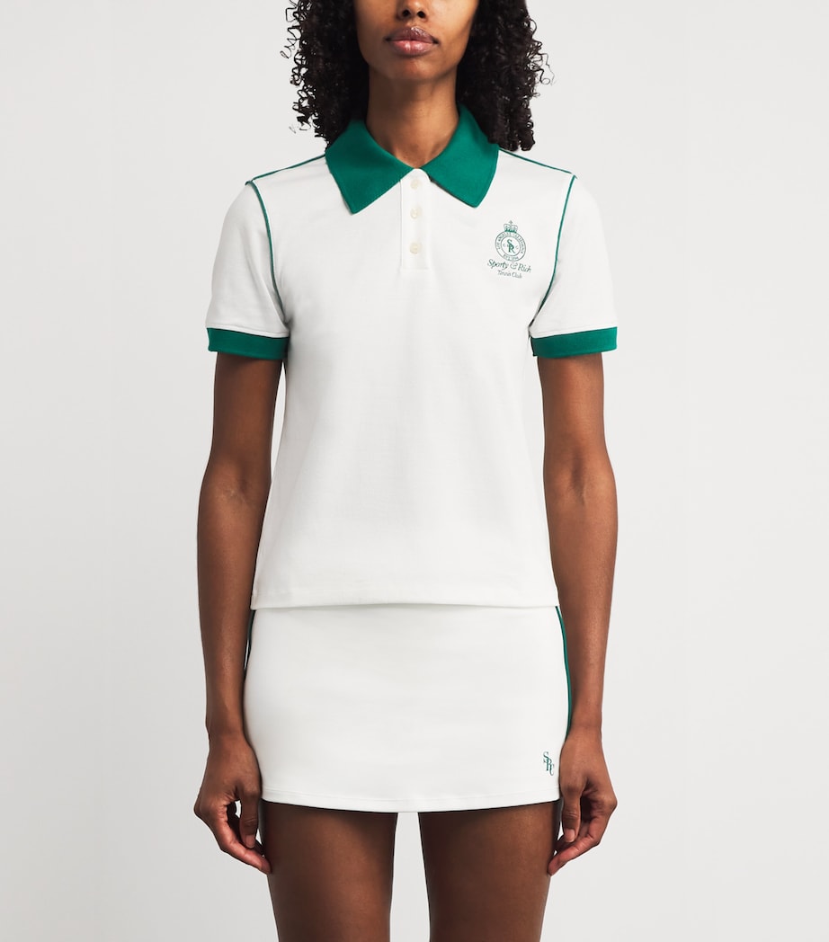Crown 70s Polo Shirt WHITE/ALPINE Image 3