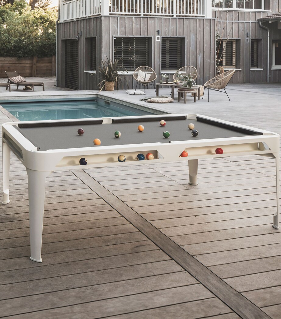 Cornilleau Hyphen Outdoor Pool Table Pol Wht Mot Drk Gry Image 2