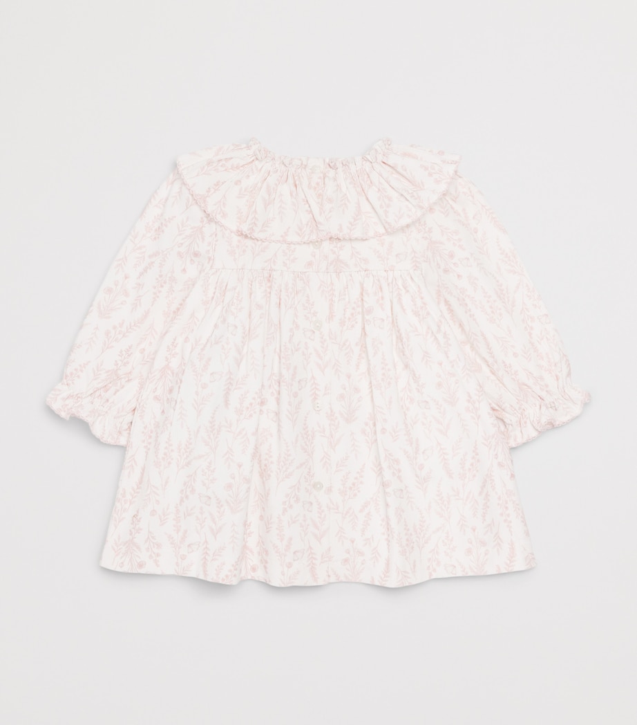 Patachou Needlecord Printed Ruffle-Collar Dress (0-24 Months) Ecru Flrl Prnt Image 2