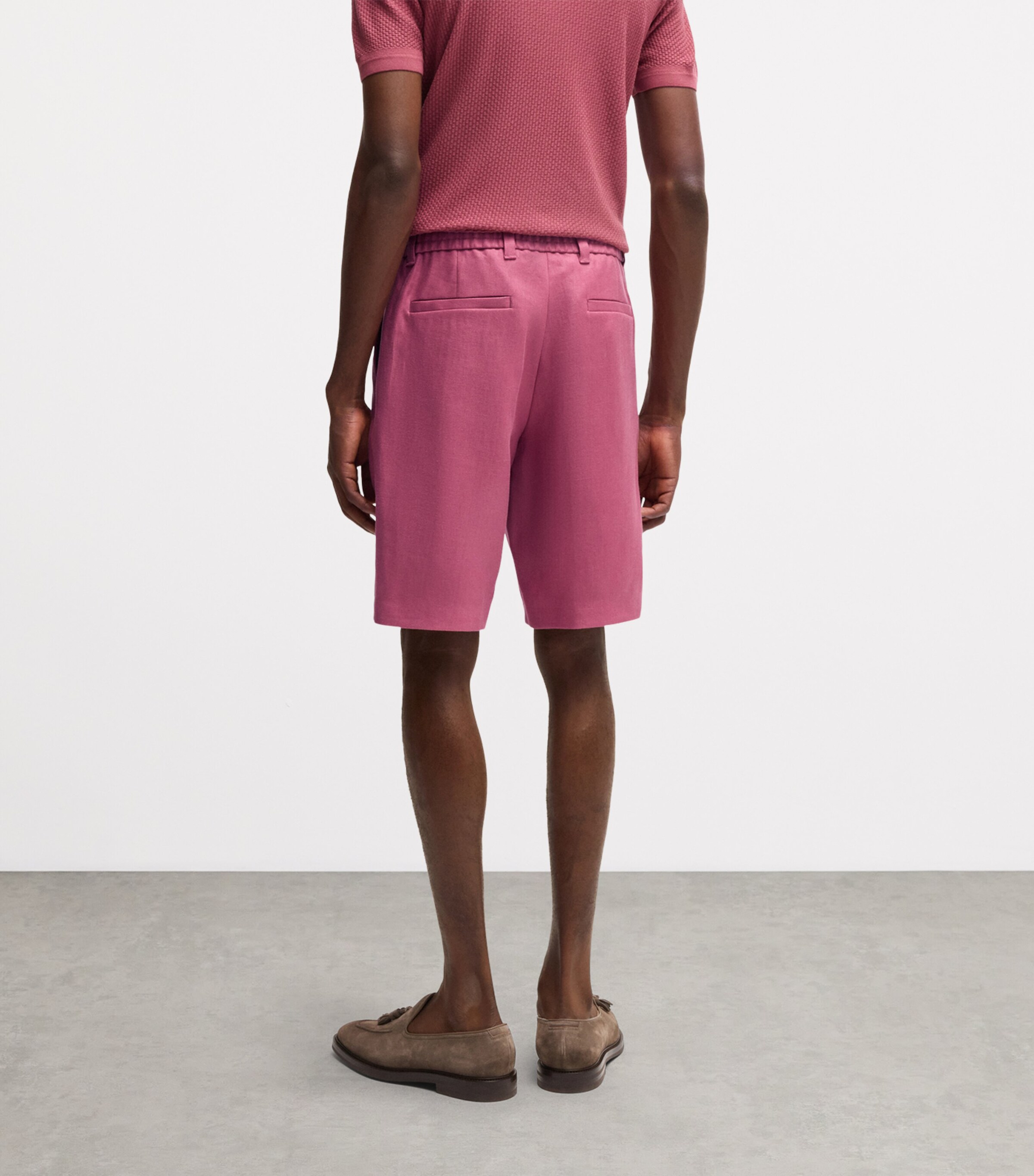 Linen Tapered Shorts 661 Image 3