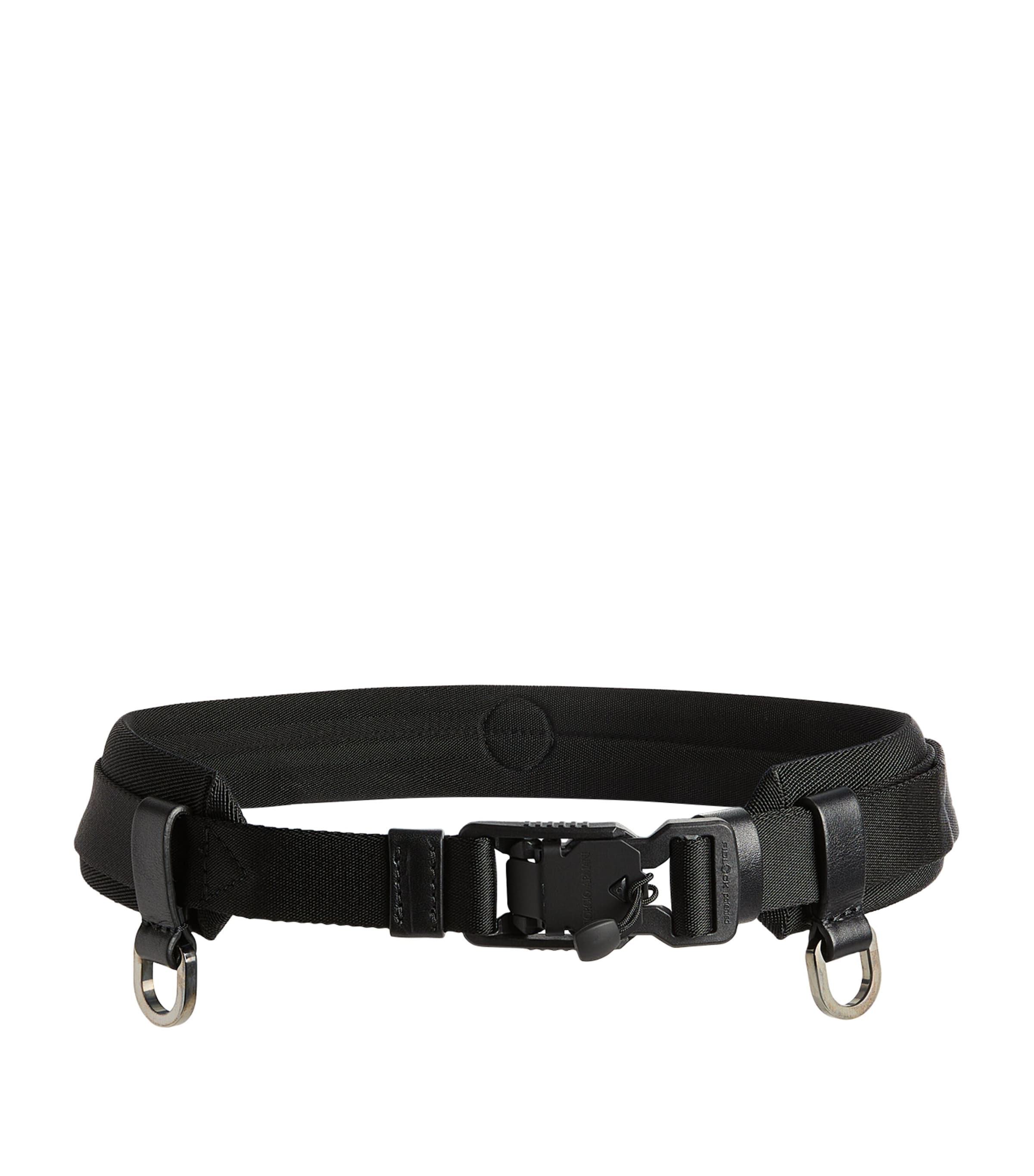 GIORGIO ARMANI LEATHER-TRIM BELT 