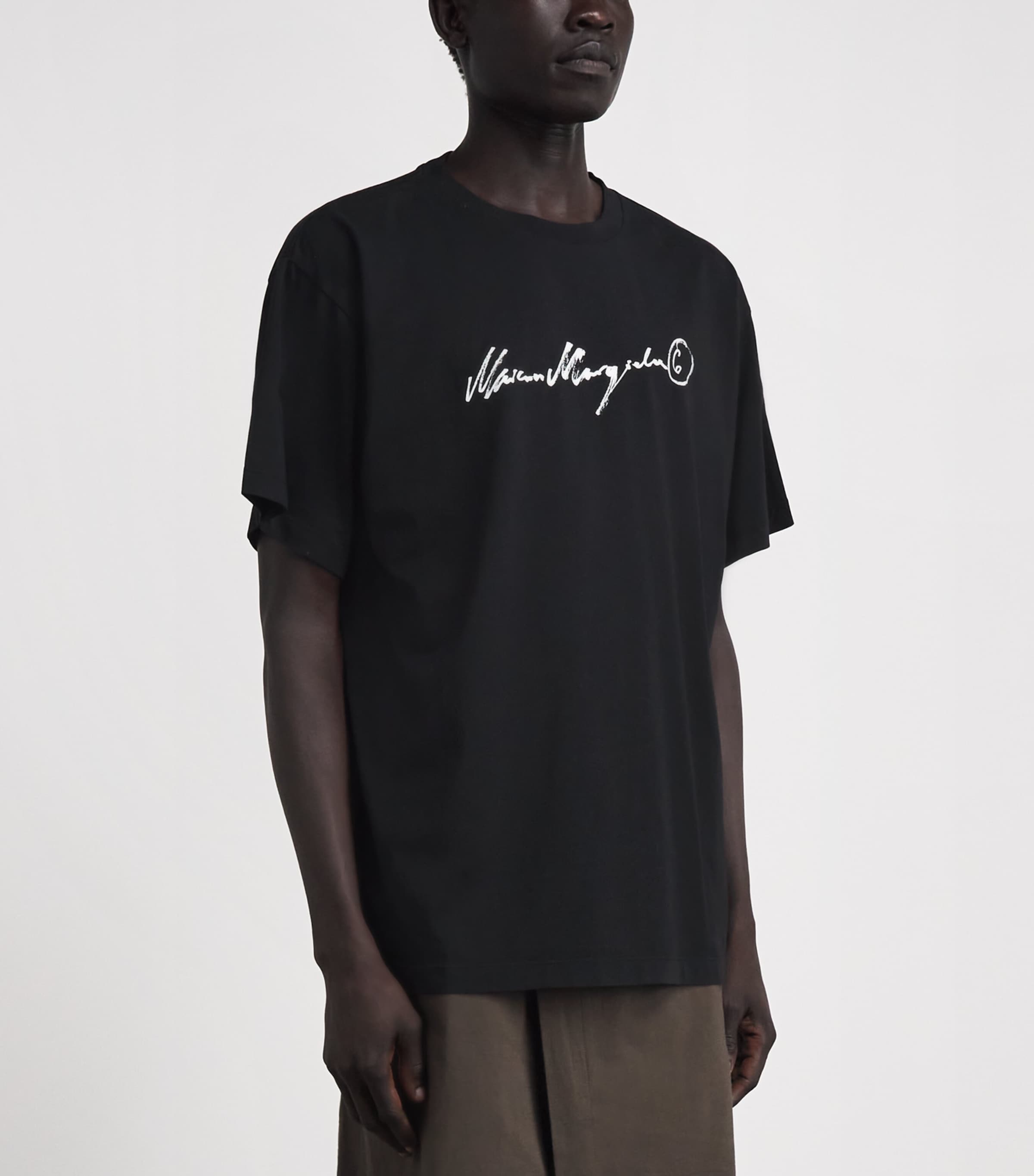 MM6 Maison Margiela Mens Cotton Logo T-Shirt Black Image 4