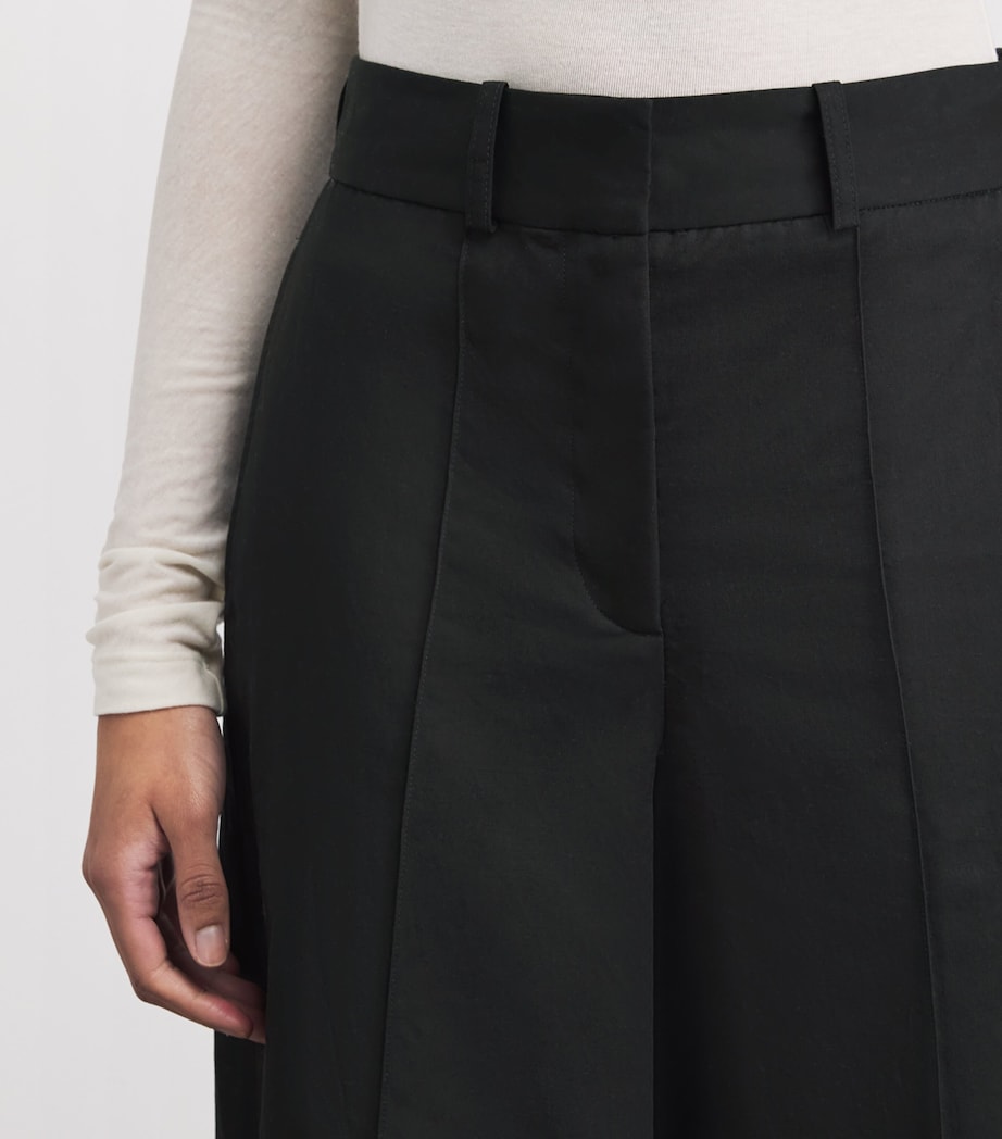 Joseph Womens Cotton-Linen Jnane Trousers Black Image 3