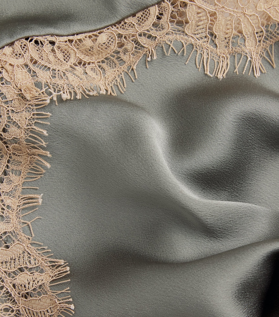 L'Agence Womens Lace-Trim Cami Top Smokey Olive/praline Image 6