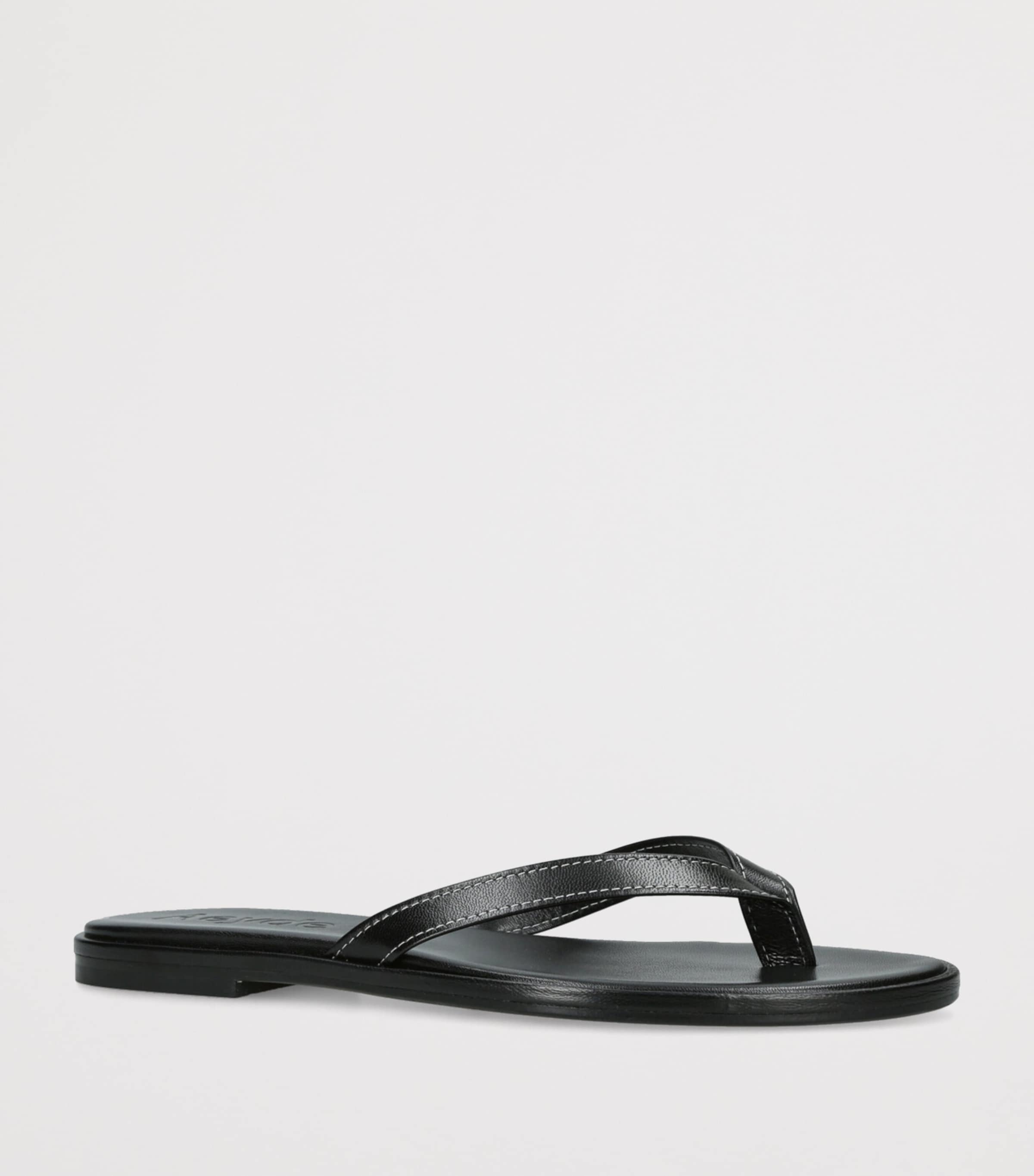 Leather Melody Slides BLACK Image 3