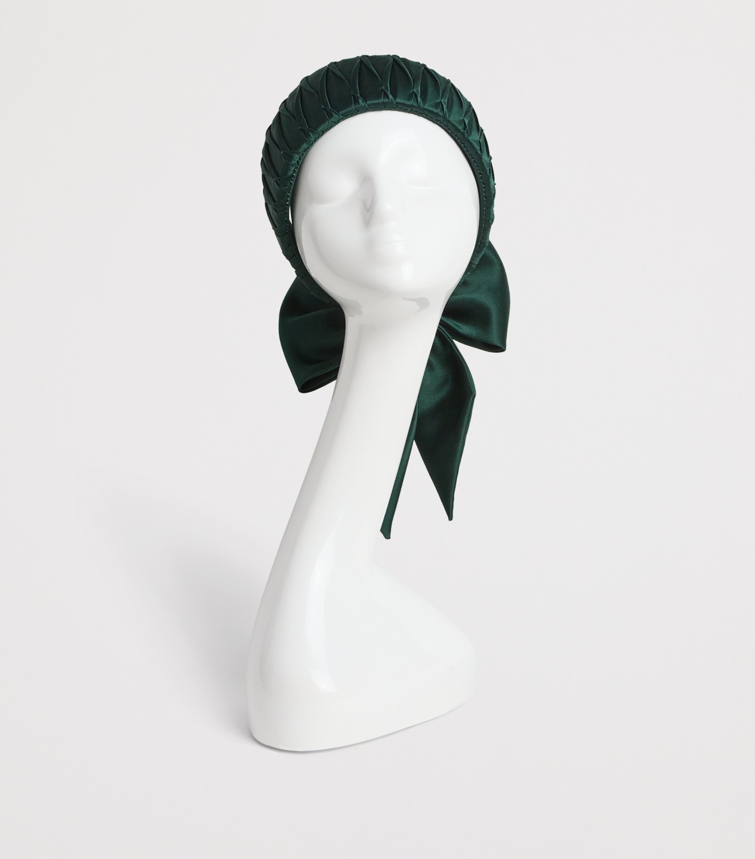 EMILY-LONDON Silk Pleated Halo Deep Green Image 2