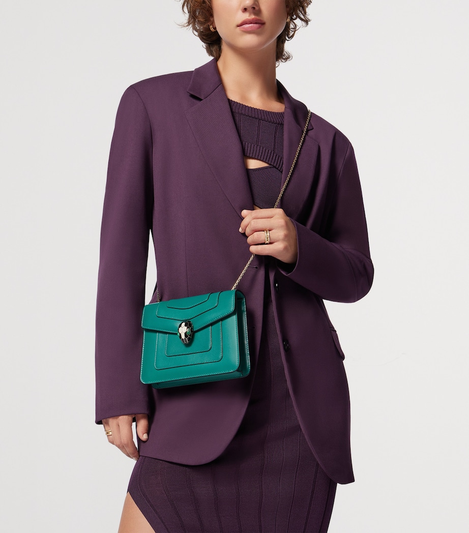 Leather Serpenti Forever Cross-Body Bag GREEN LIGHT Image 2