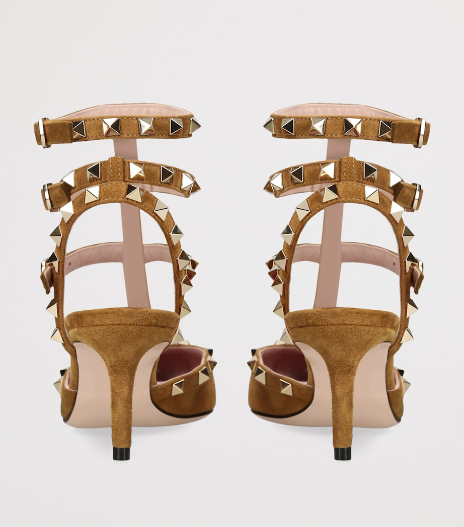 Valentino Garavani Suede Rockstud Pumps 65 Tan Image 4