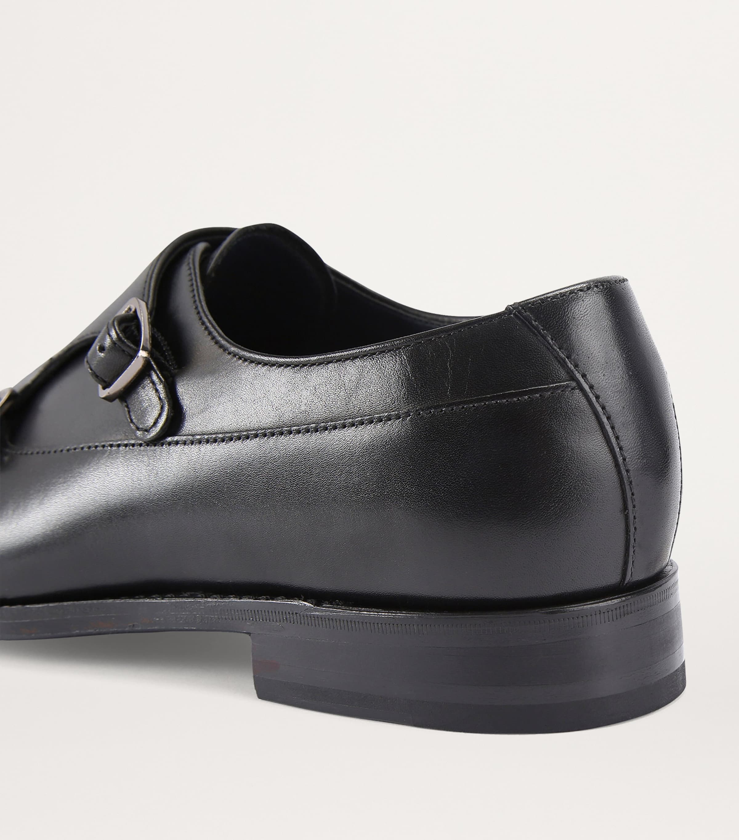 Leather Sloane Monk Shoes BLACK Image 2