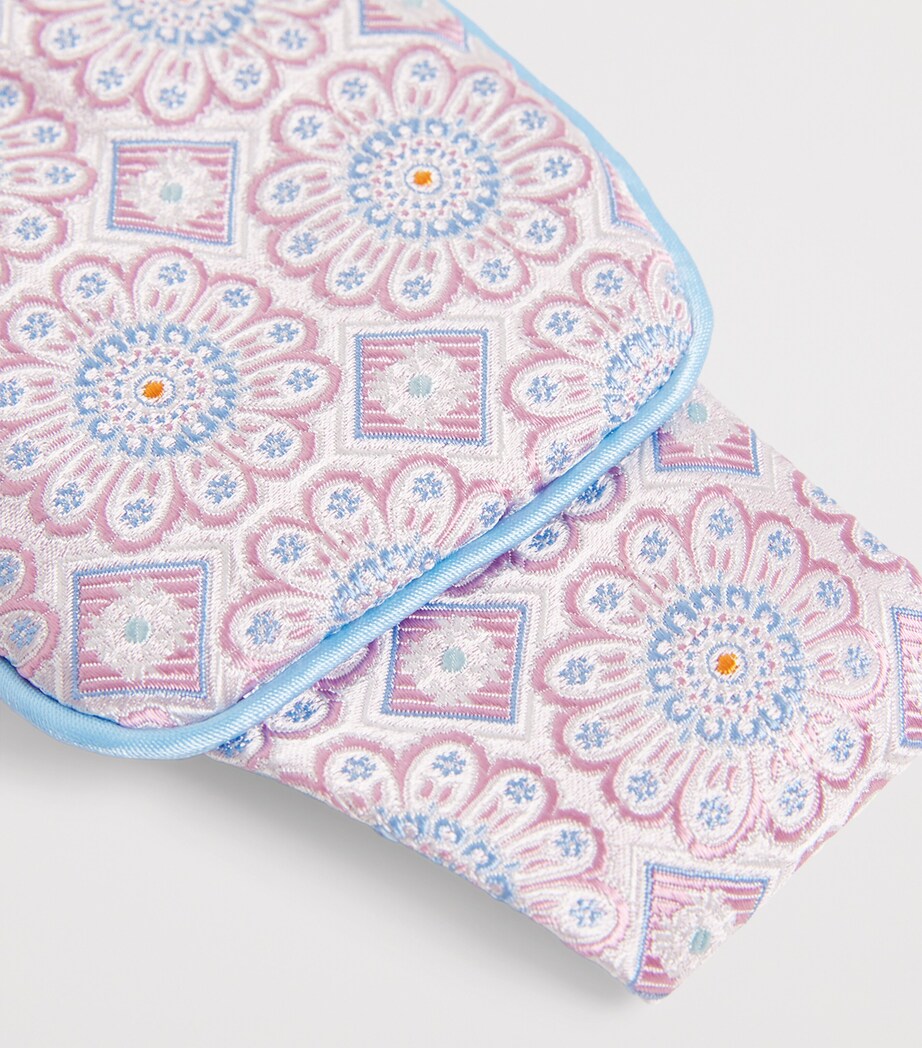 Silk Daisy Medallion Jacquard Eye Mask PINK/BLUE Image 4