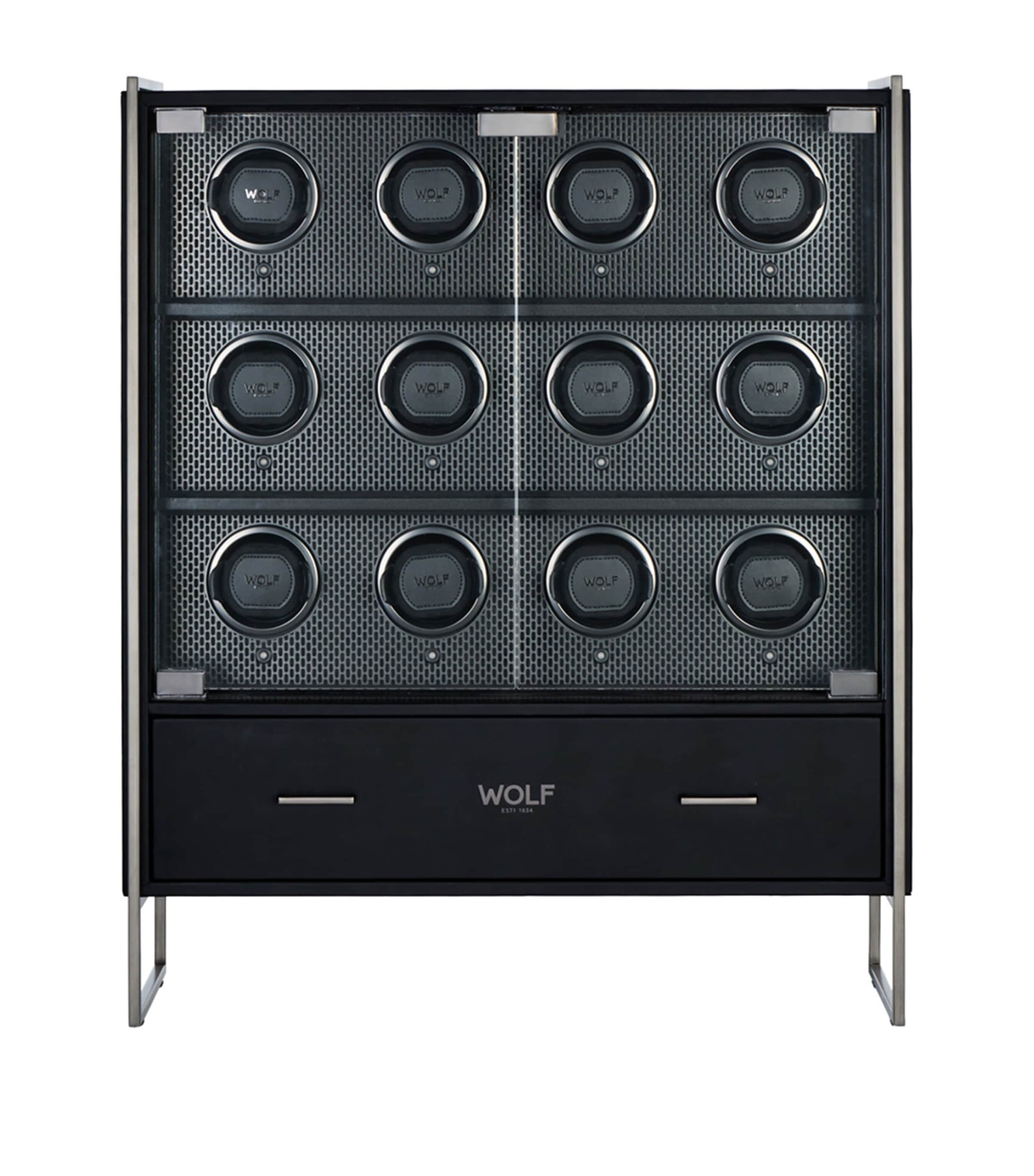 WOLF Axis 12-Piece Watch Winder Cabinet Powdercoat Image 1