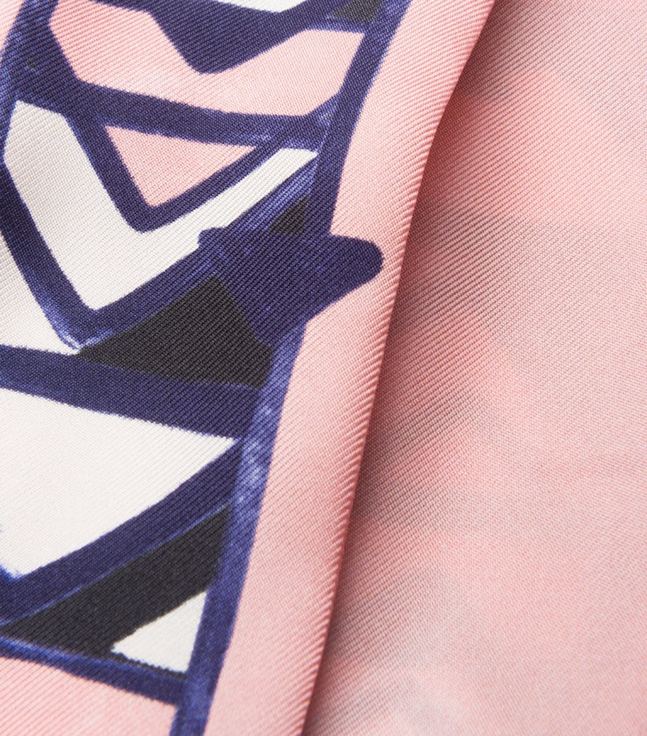 Silk Triangle Print Skinny Scarf F014C Image 3