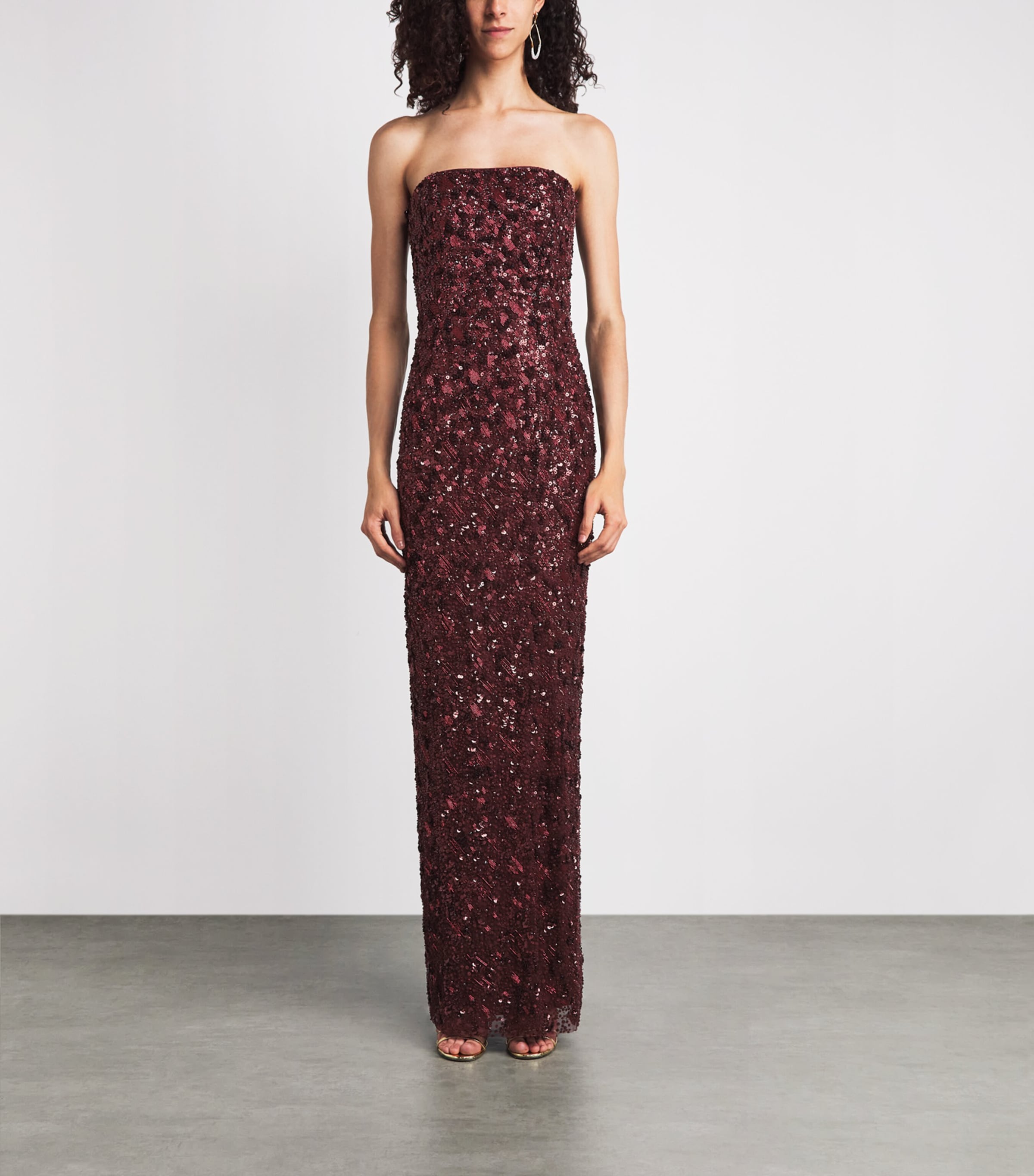 Jenny Packham Womens Embellished Sirocco Gown and Cape Bordeaux Image 5