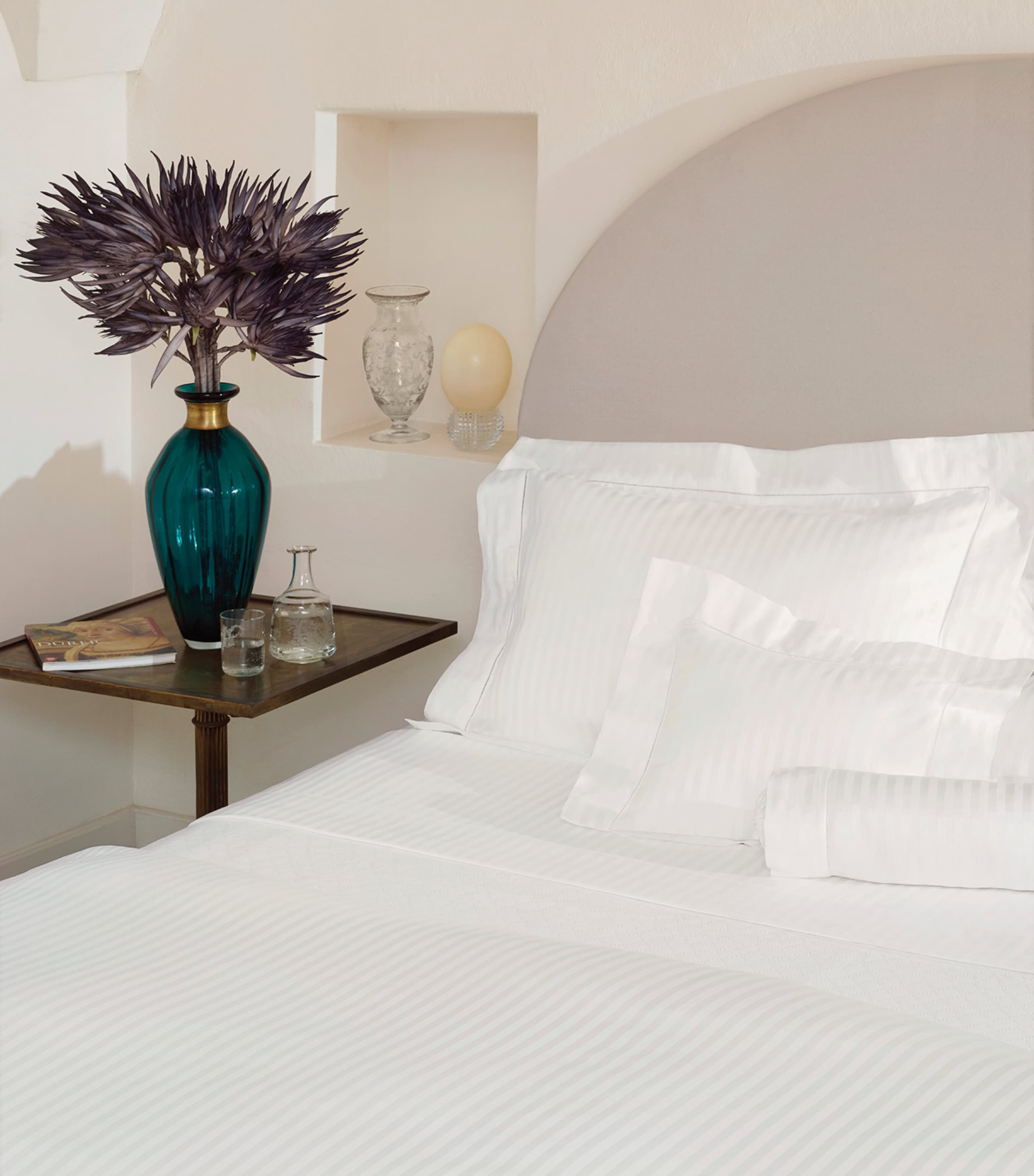 Raso Rigato Pillowcase (50cm x 75cm) WHITE Image 2