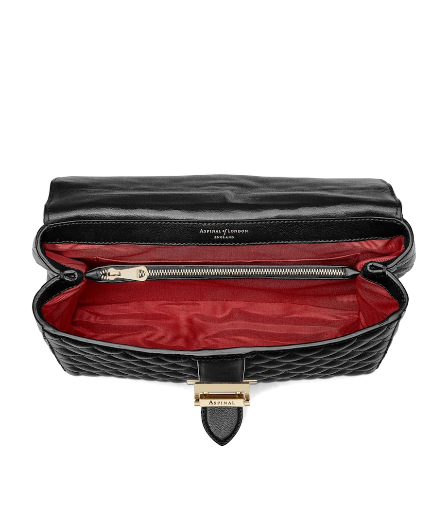 Large Leather Lottie Cross-Body Bag BLACK Image 2